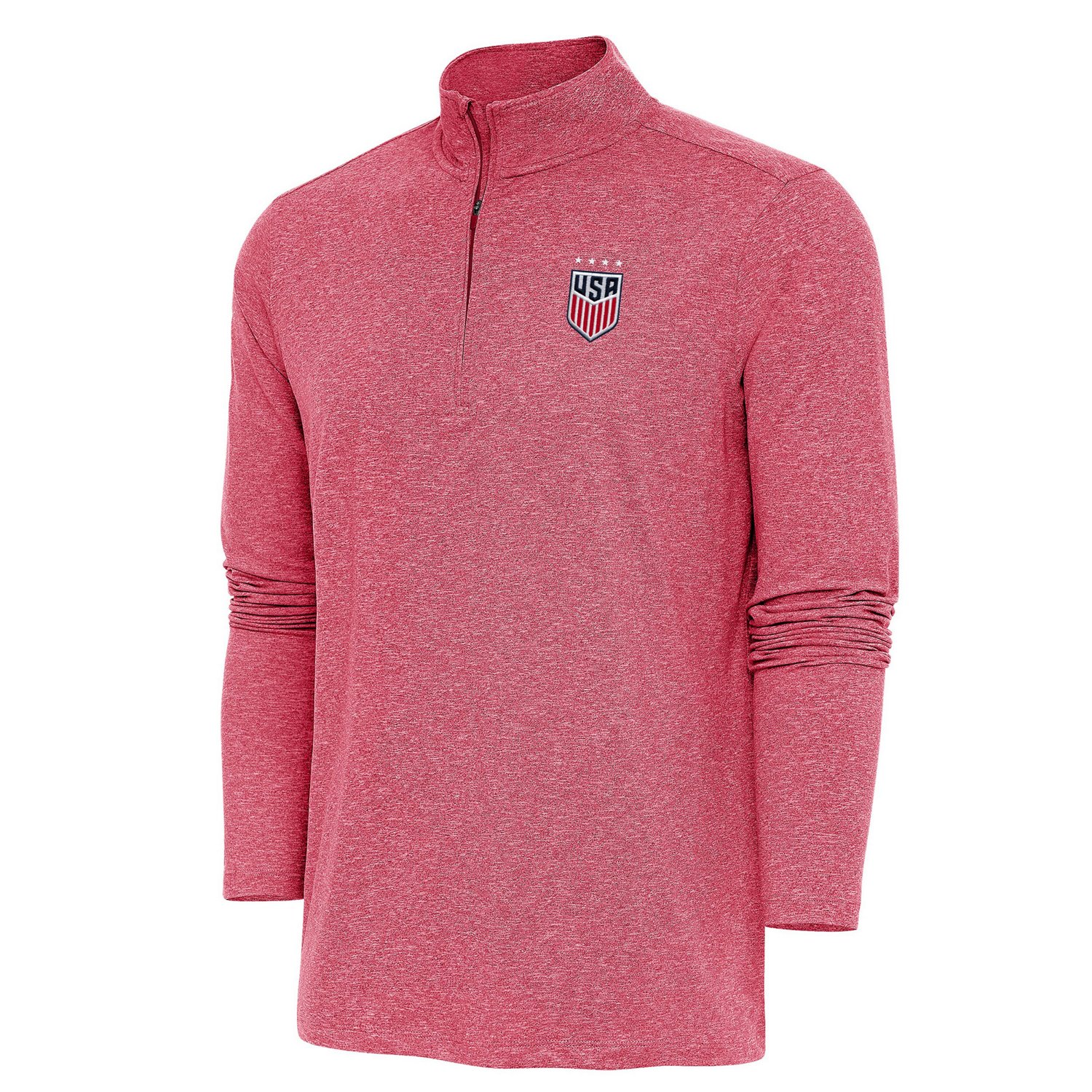 Antigua Heather USWNT Hunk Quarter-Zip Top