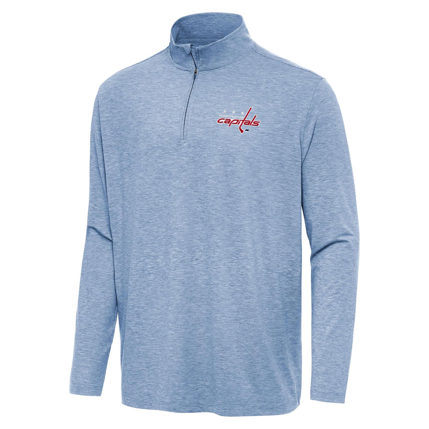 Antigua Heather Washington Capitals Hunk Quarter-Zip Top