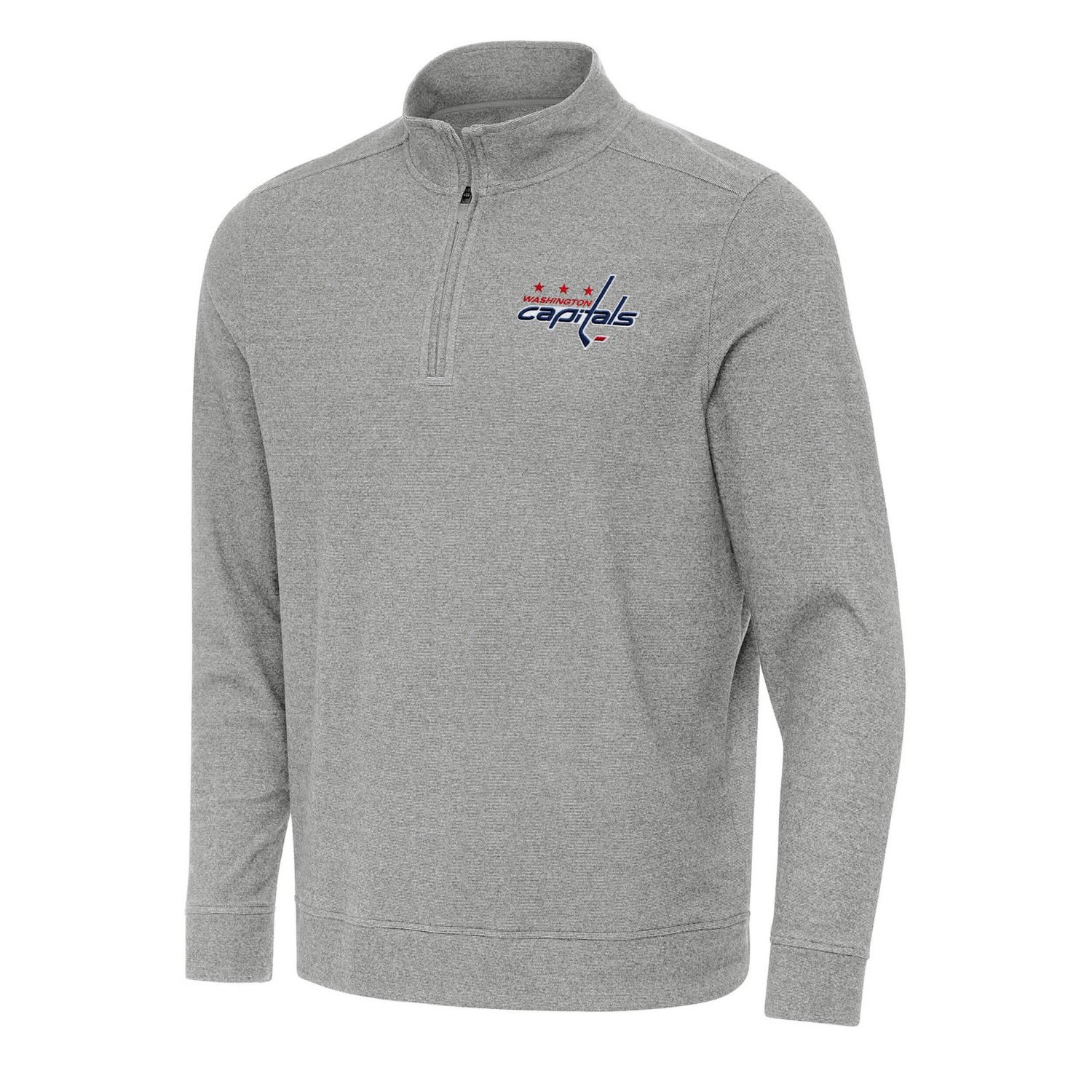 Antigua Heather Washington Capitals Subtle Quarter-Zip Sweatshirt