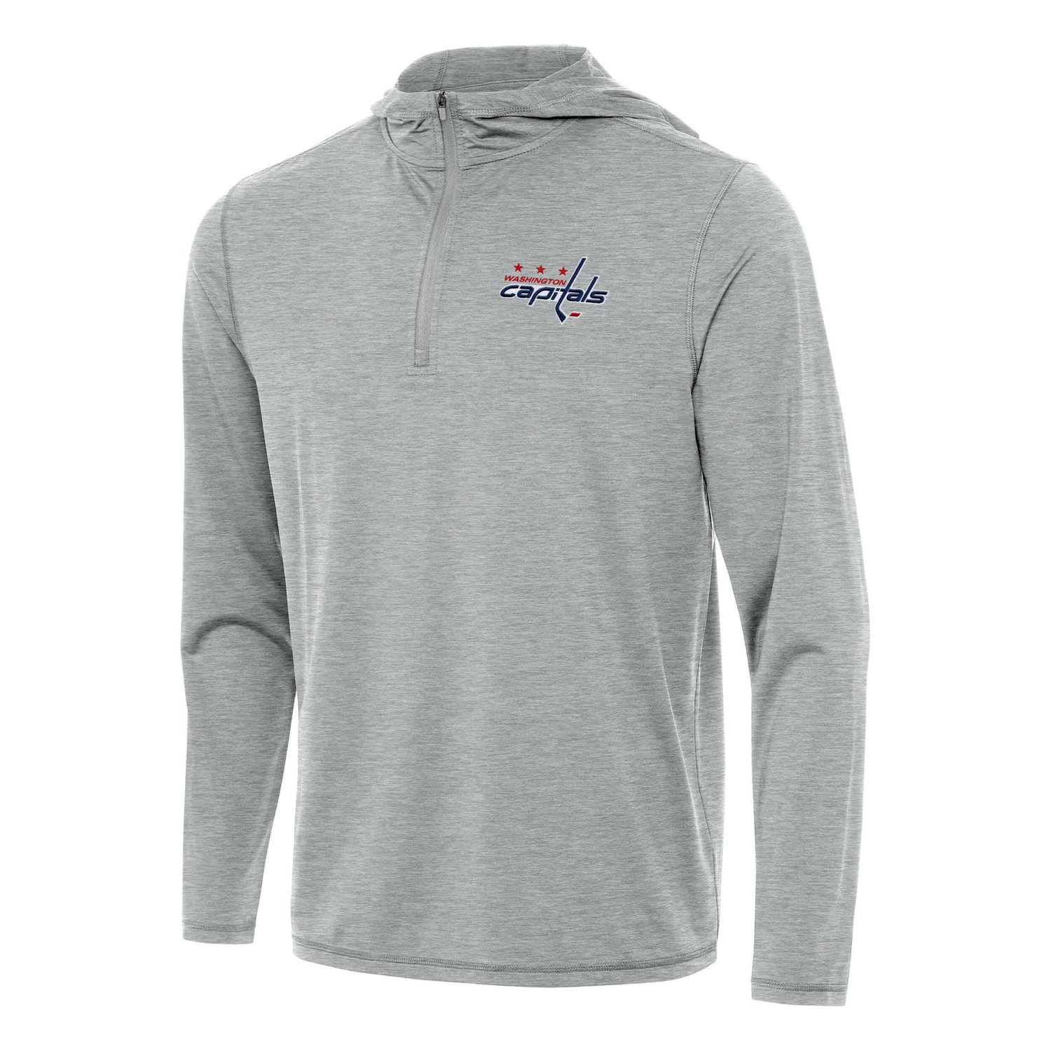 Antigua Heather Washington Capitals Tidy Quarter-Zip Hoodie