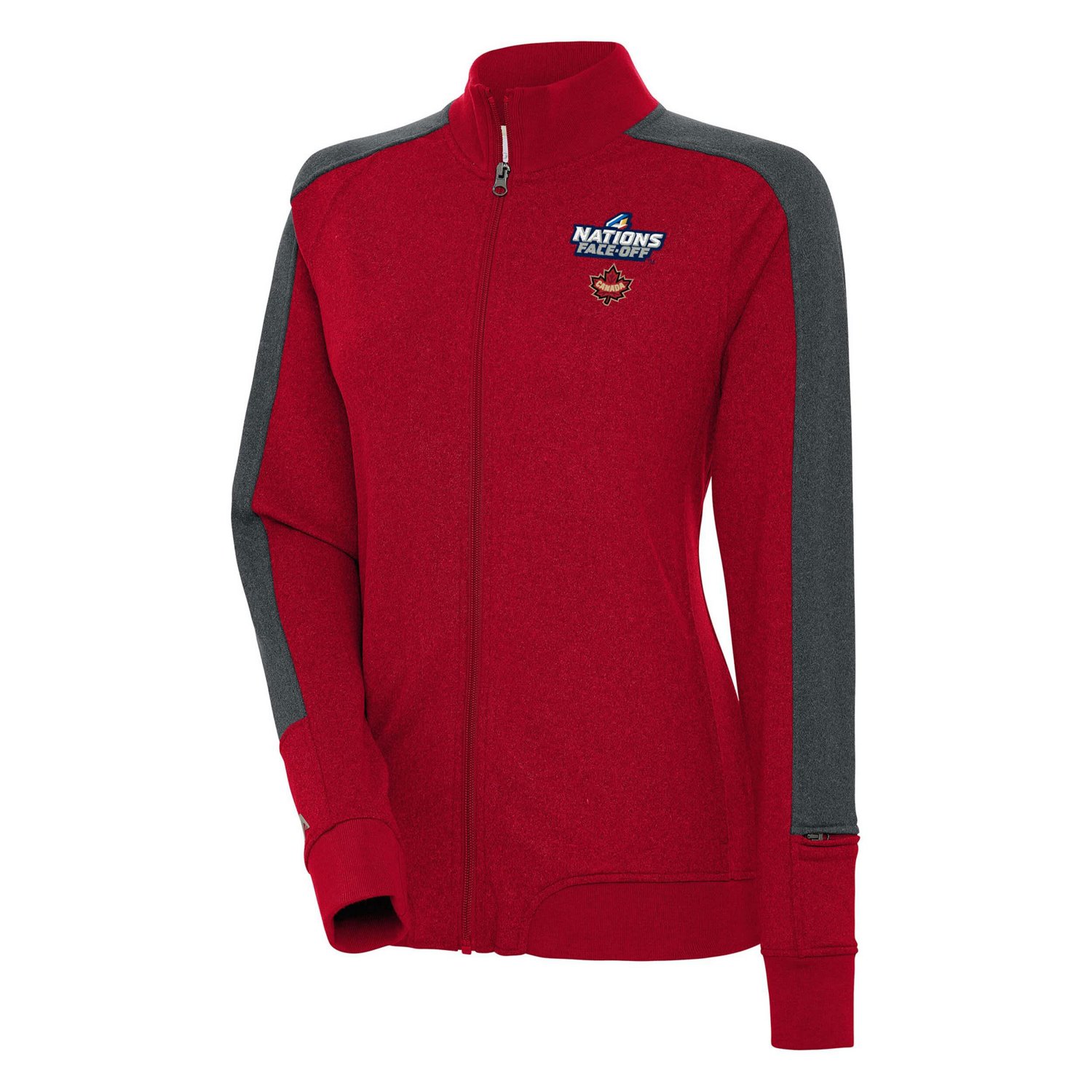 Antigua Hockey Canada 2025 4 Nations Face Off Strike Full-Zip Track Jacket