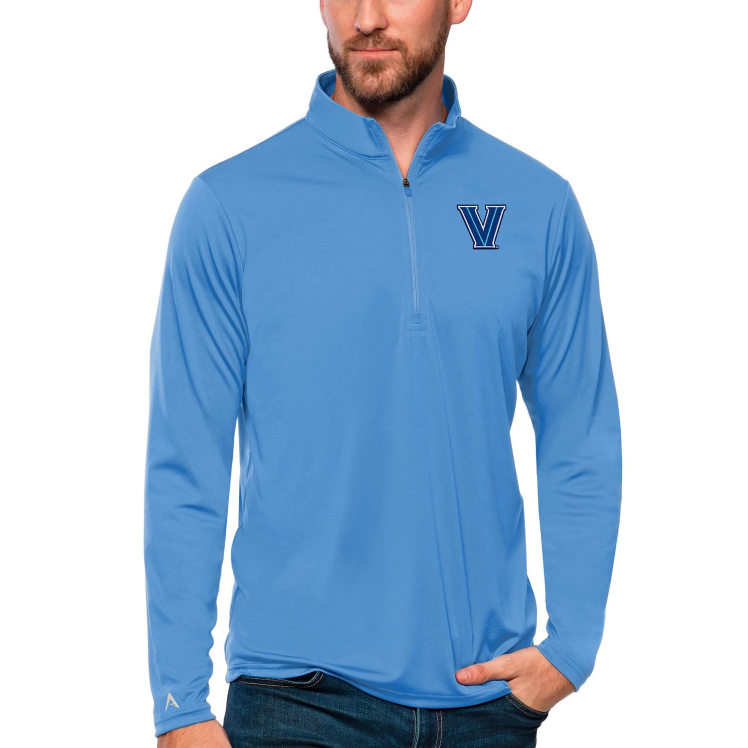 Antigua Light Villanova Wildcats Tribute Quarter-Zip Top