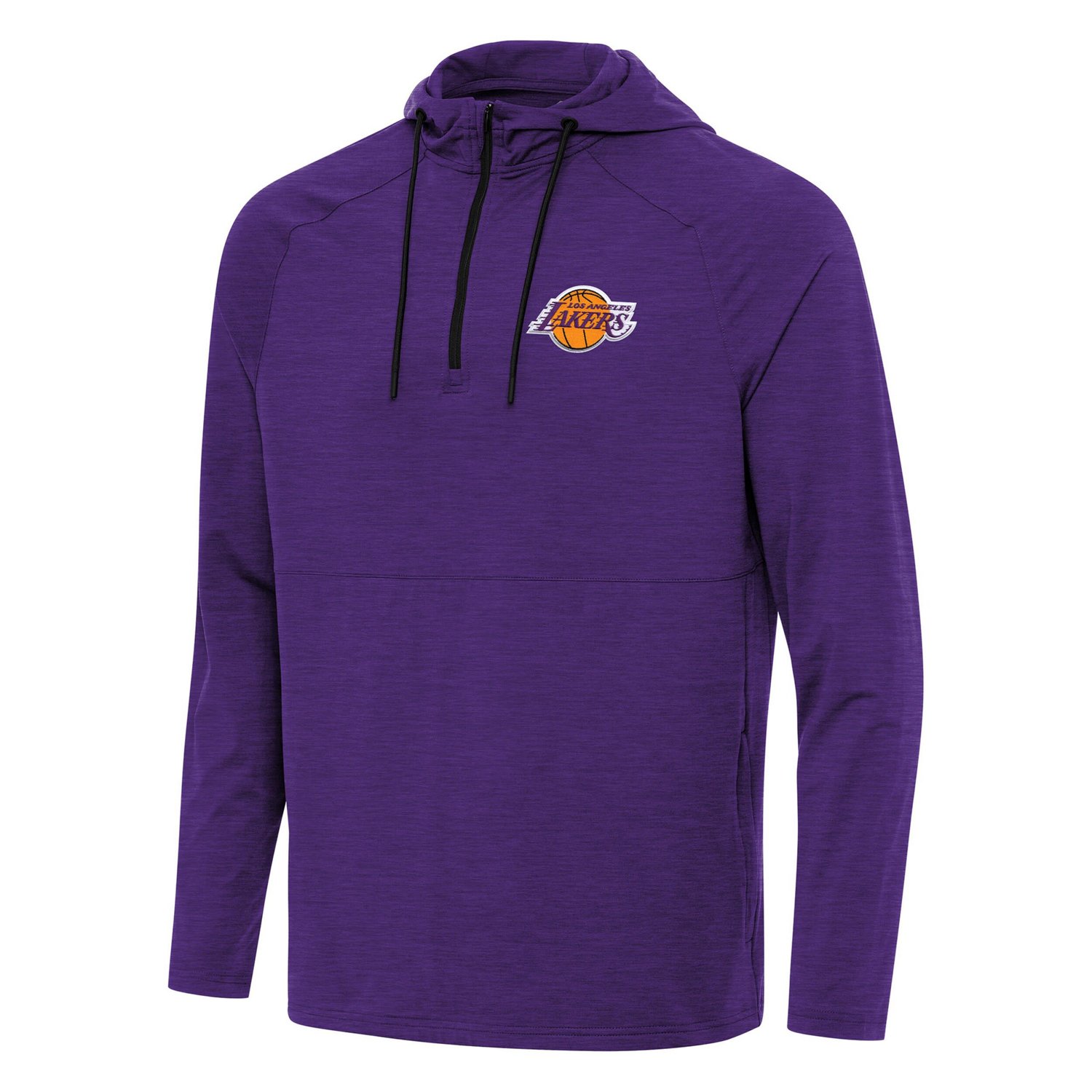 Antigua Los Angeles Lakers Spikes Raglan Quarter-Zip Hoodie                                                                      - view number 1