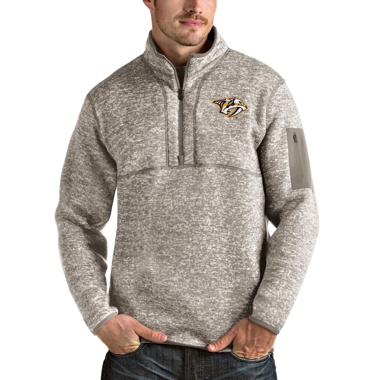 Antigua Nashville Predators Fortune Half-Zip Pullover Jacket