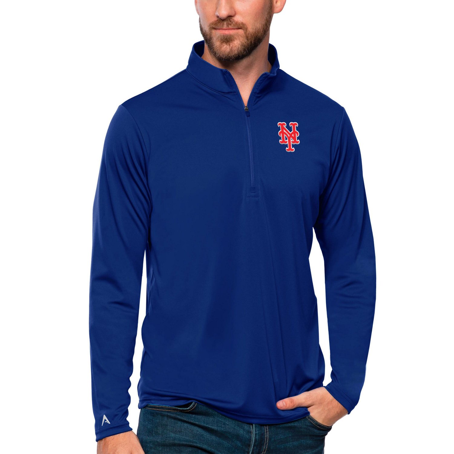 Antigua New York Mets Tribute Quarter-Zip Pullover Top                                                                           - view number 1