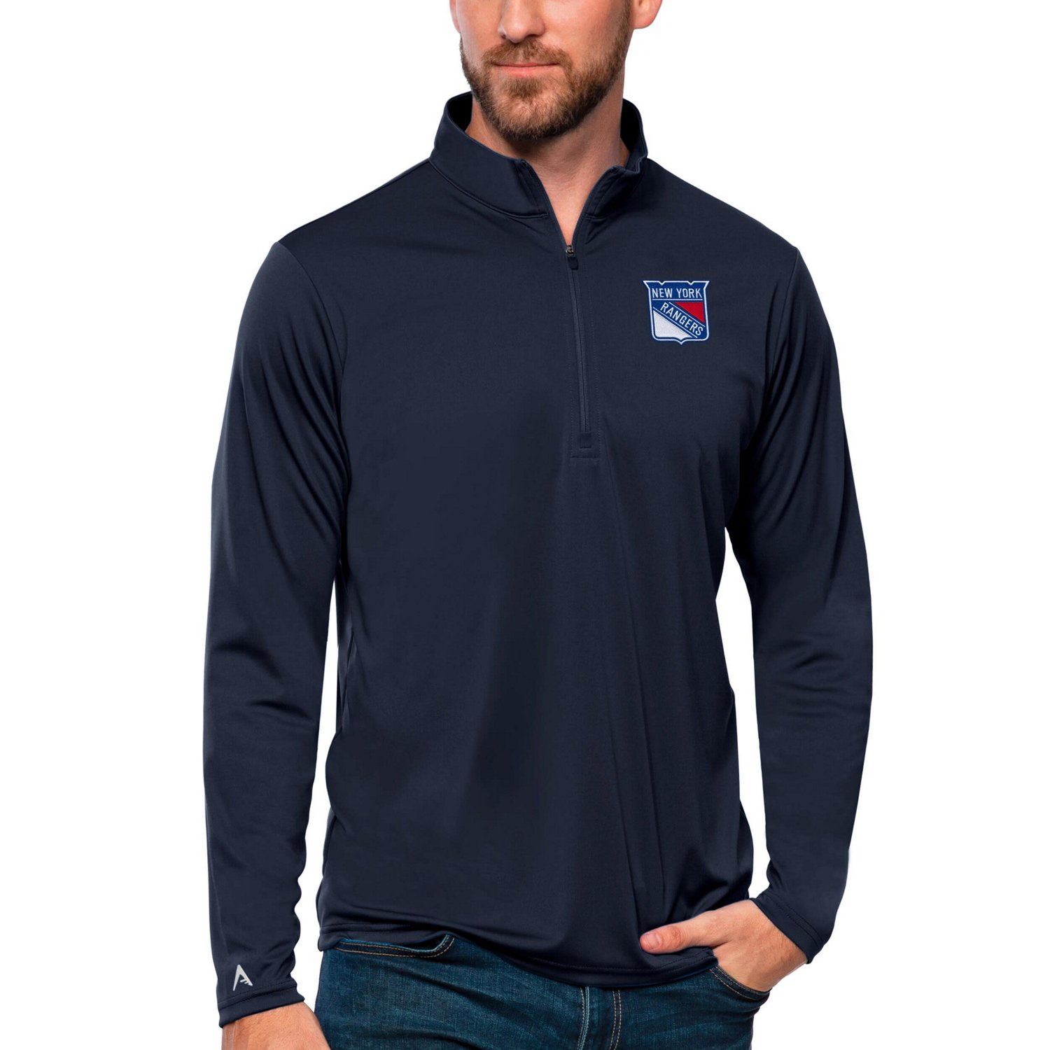 Antigua New York Rangers Tribute Quarter-Zip Pullover Top                                                                        - view number 1