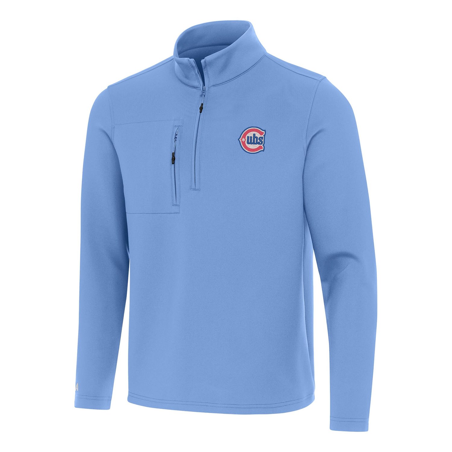Antigua Powder Chicago Cubs Alternate Logo Insider Quarter-Zip Pullover - view number 2