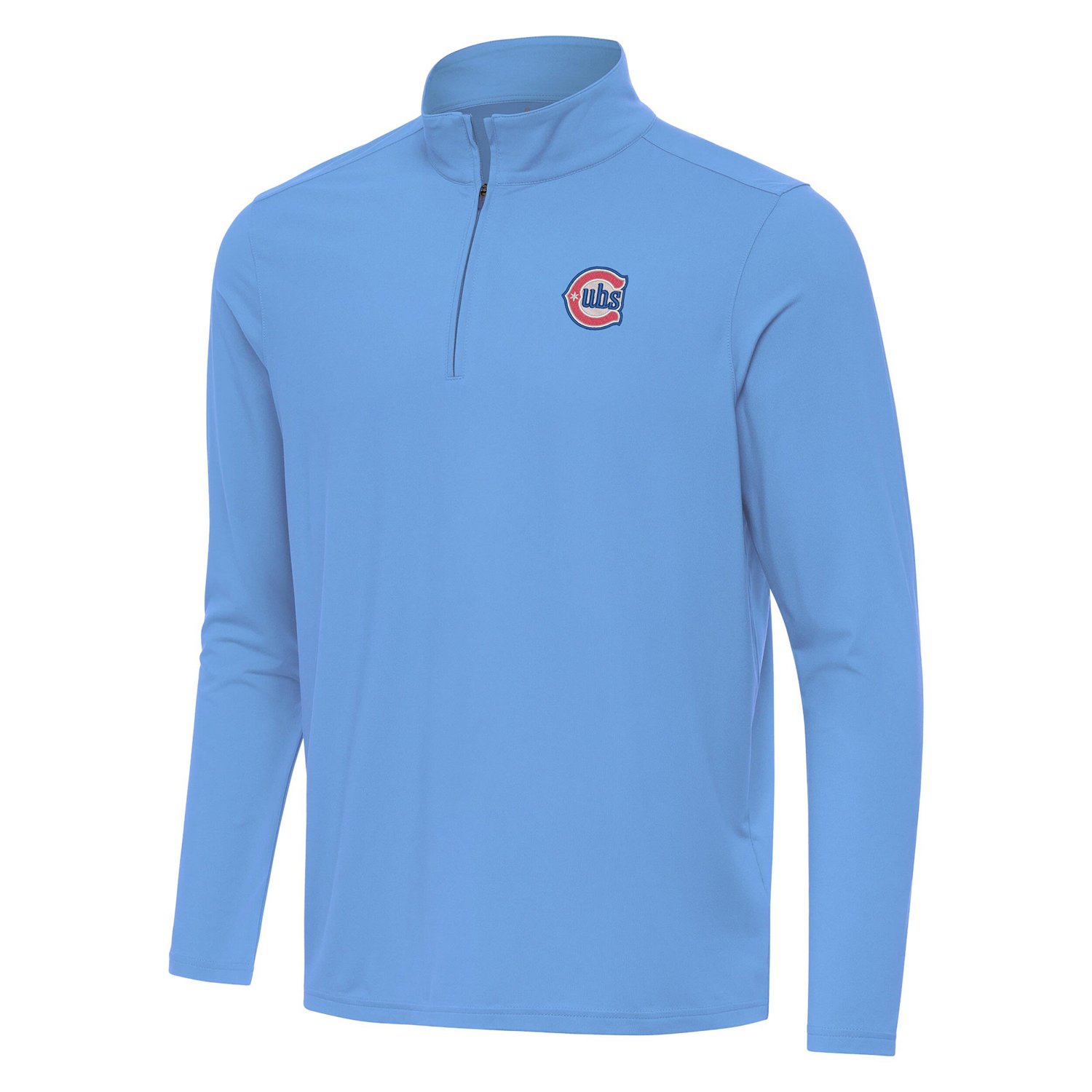 Antigua Powder Chicago Cubs Alternate Logo Intent Quarter-Zip Pullover - view number 2