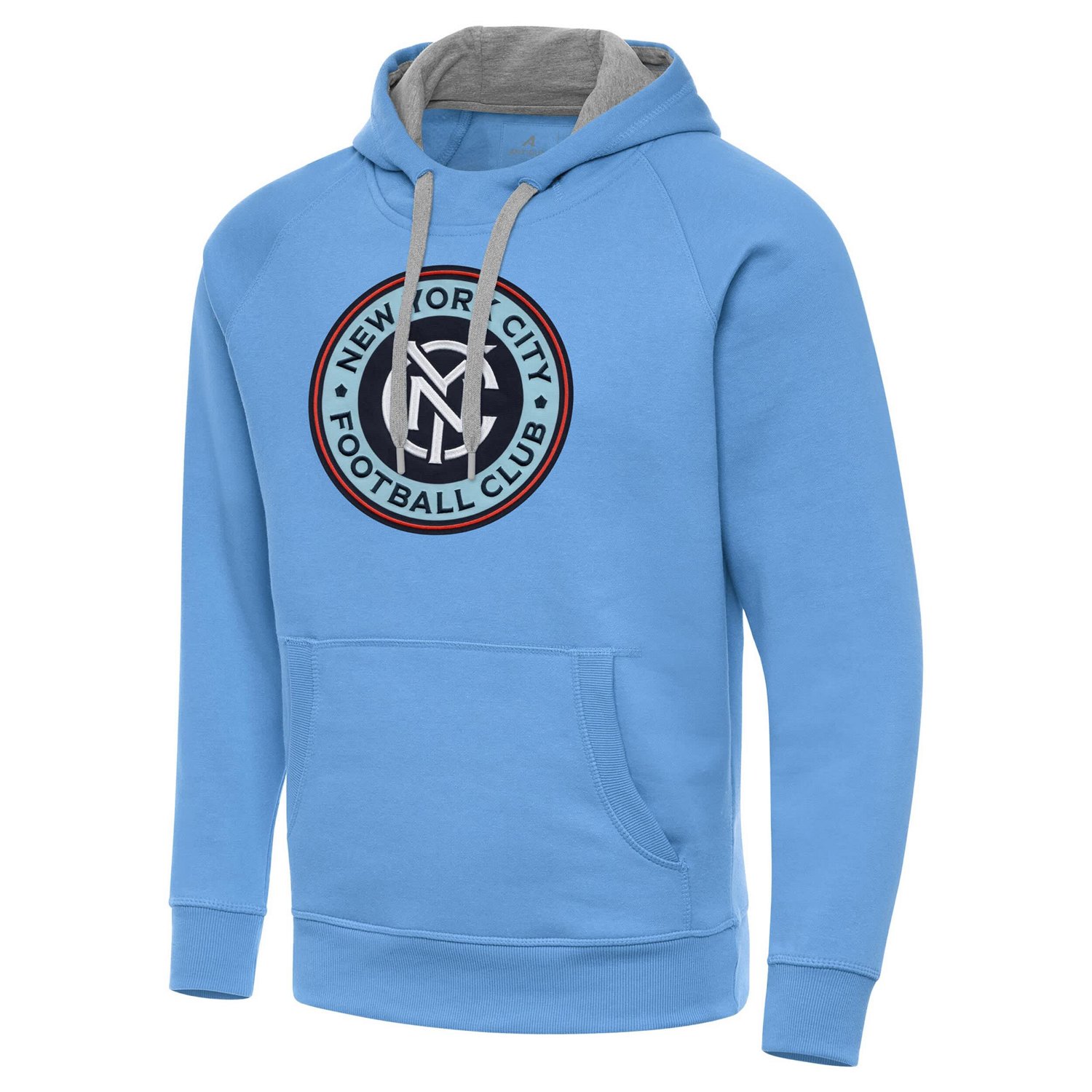 Antigua Powder New York City FC Victory Fleece Raglan Pullover Hoodie - view number 2