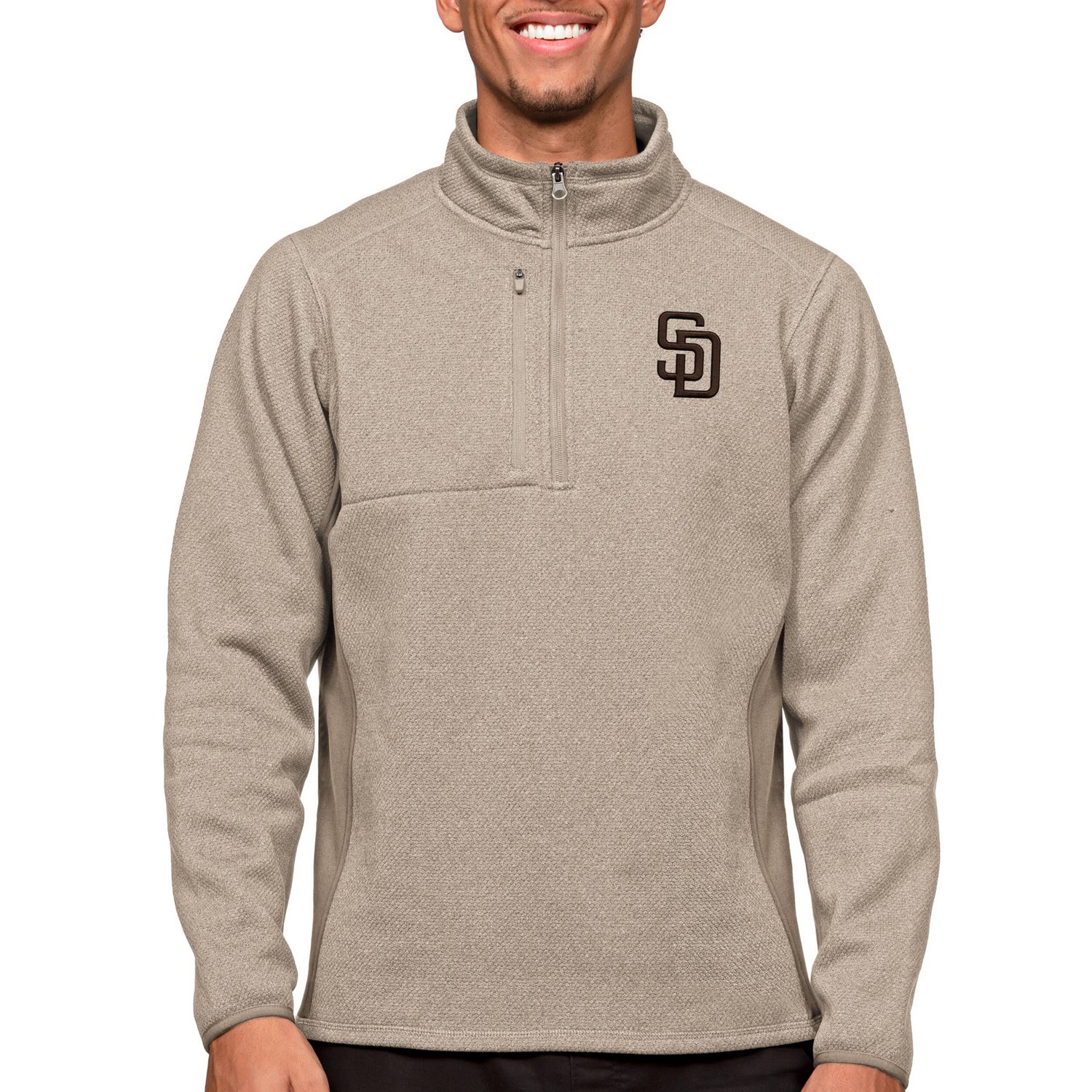 Antigua San Diego Padres Course Quarter-Zip Pullover Top