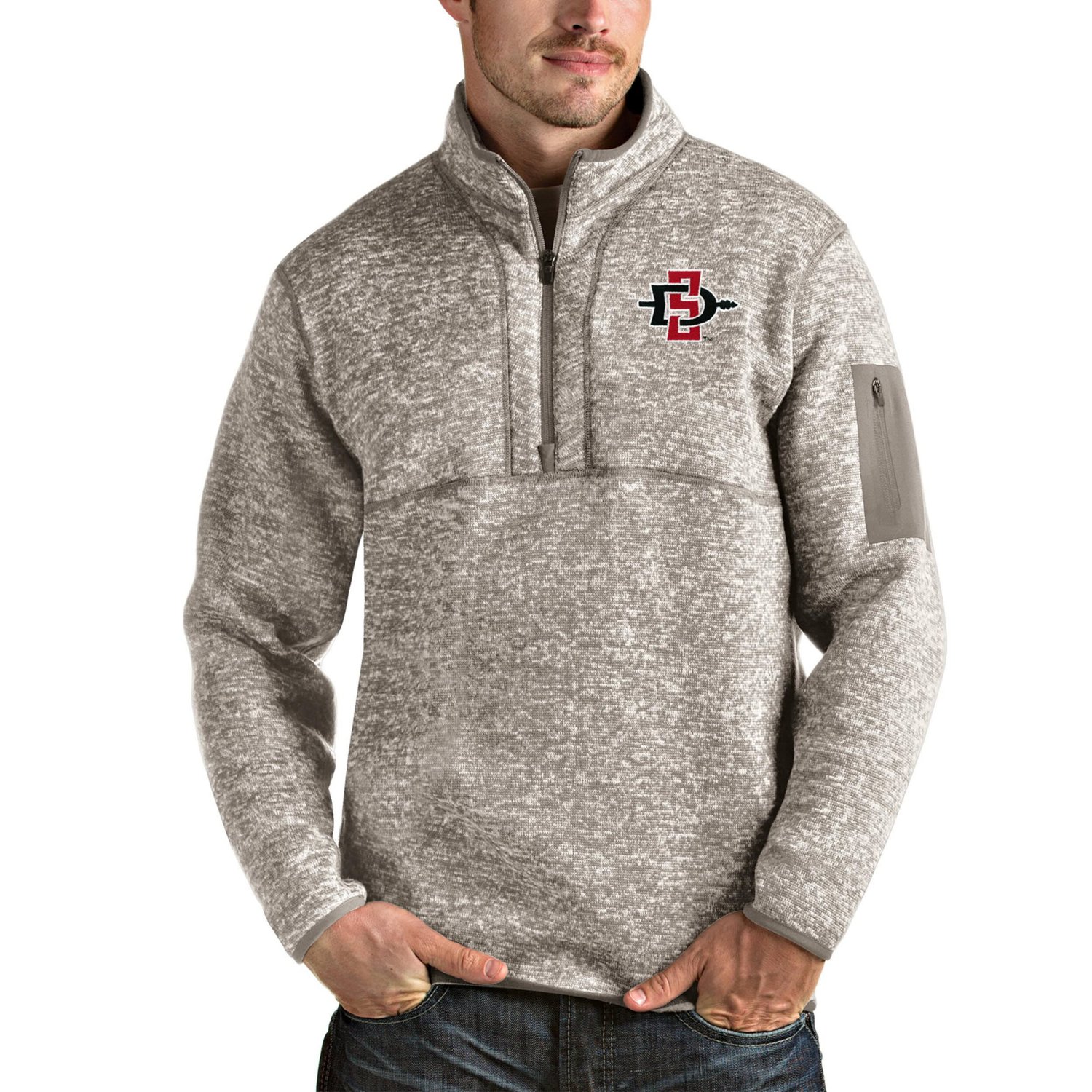 Antigua San Diego State Aztecs Fortune Half-Zip Pullover Jacket