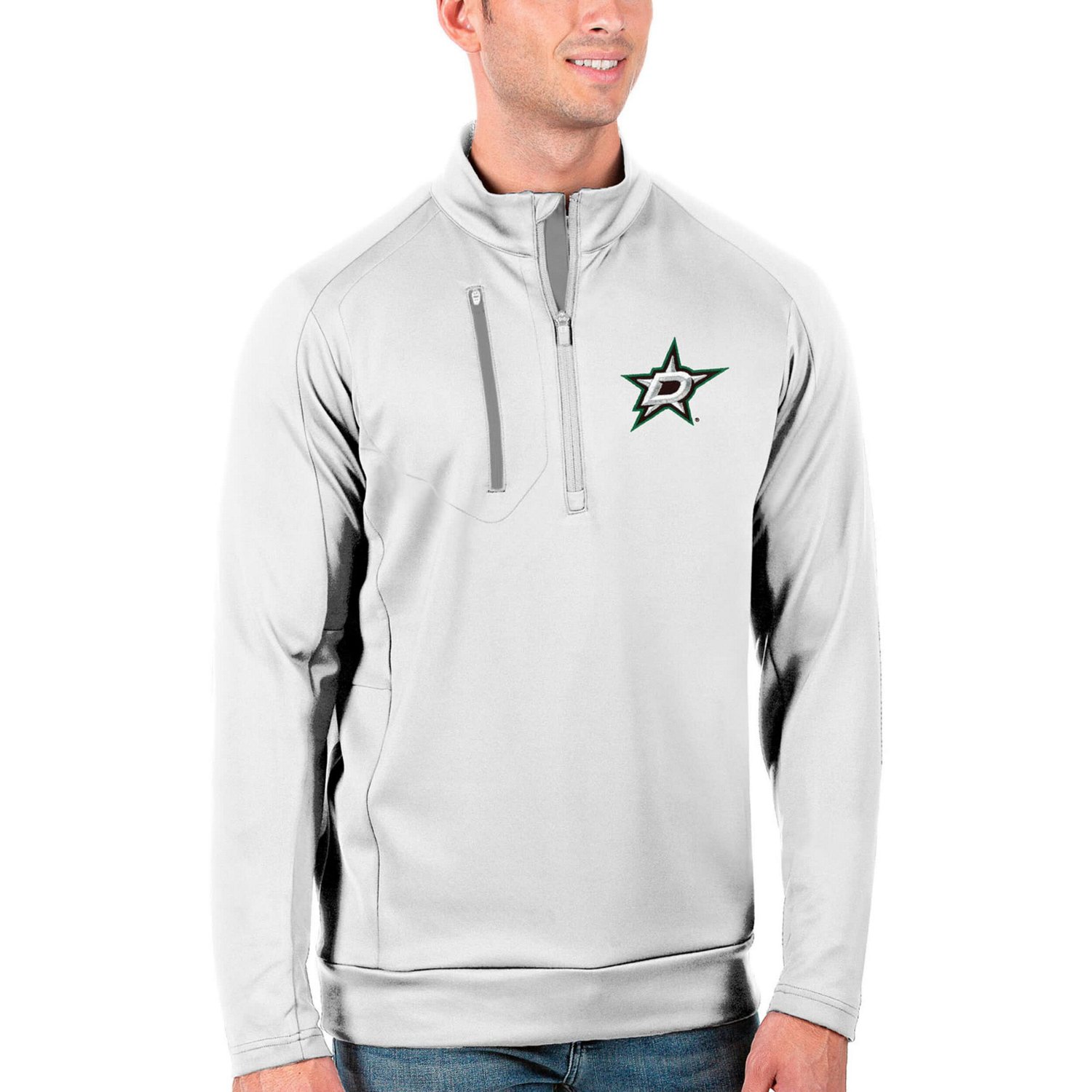 Antigua Silver Dallas Stars Generation Quarter-Zip Pullover Jacket