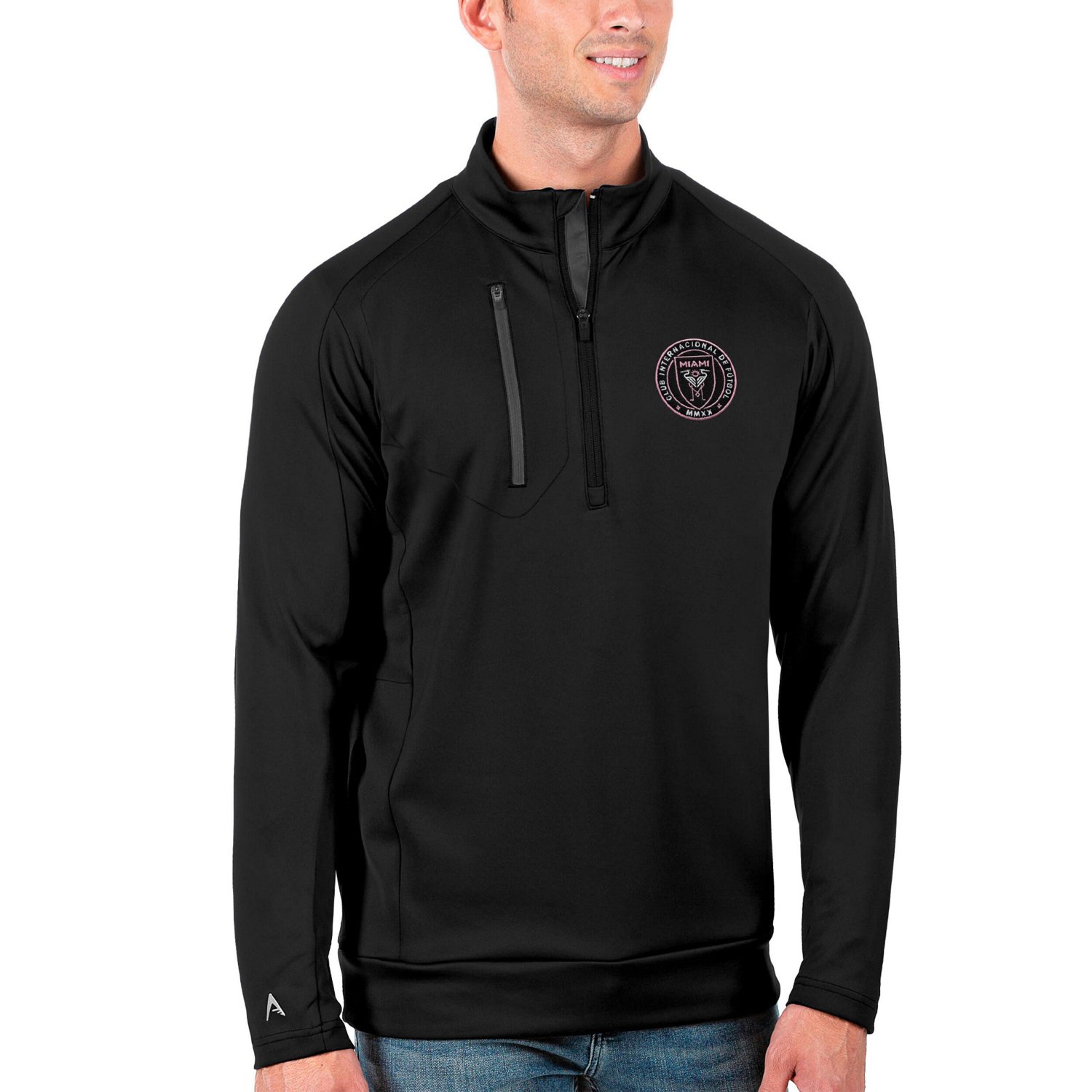 Antigua Silver Inter Miami CF Generation Quarter-Zip Pullover Jacket