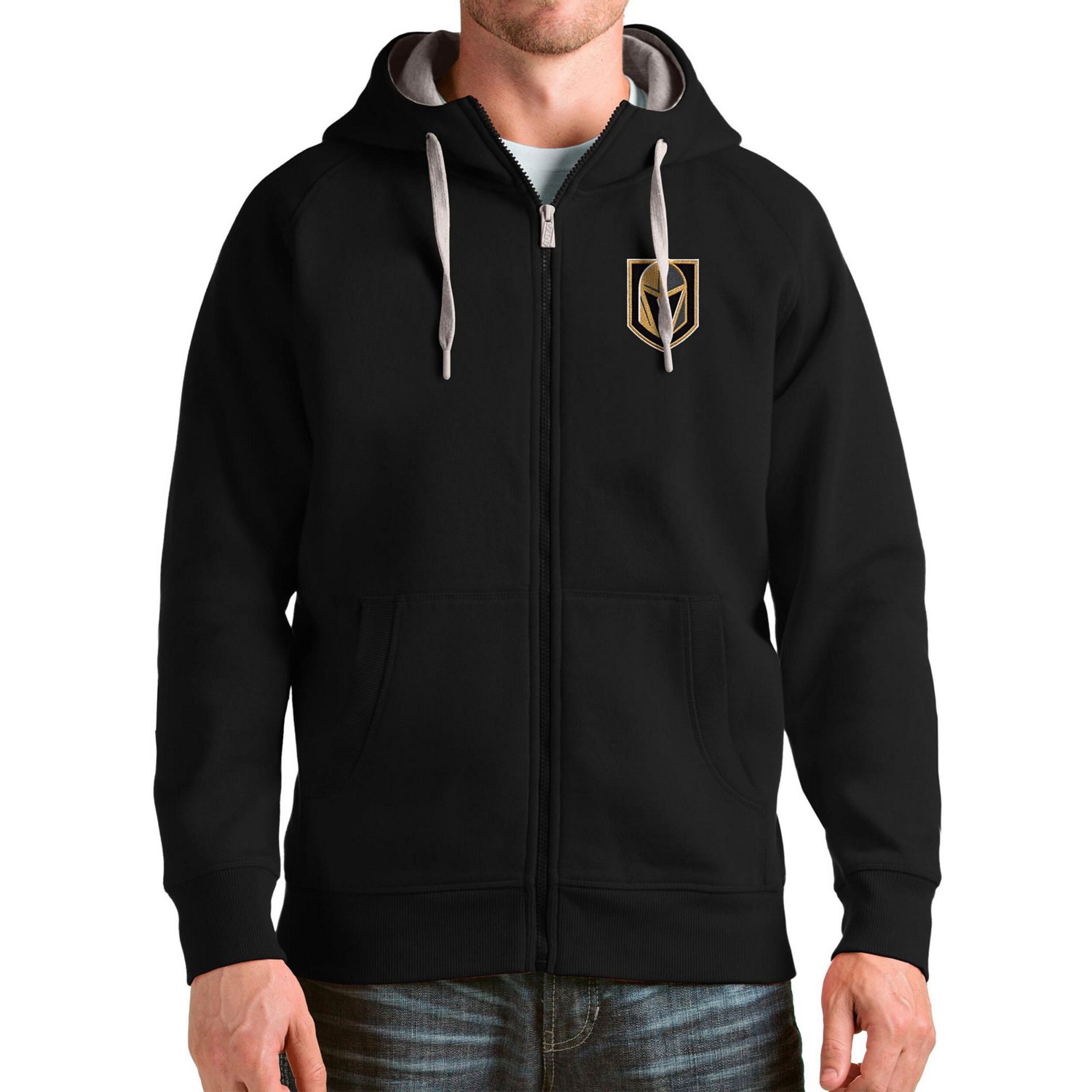 Antigua Vegas Golden Knights Logo Victory Full-Zip Hoodie - view number 1