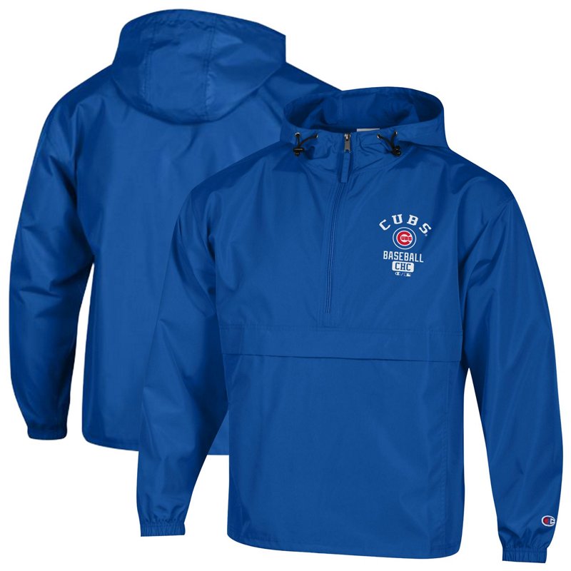 Champion Men's Royal Chicago Cubs Packable Windbreaker Half-Zip Jacket - Royal