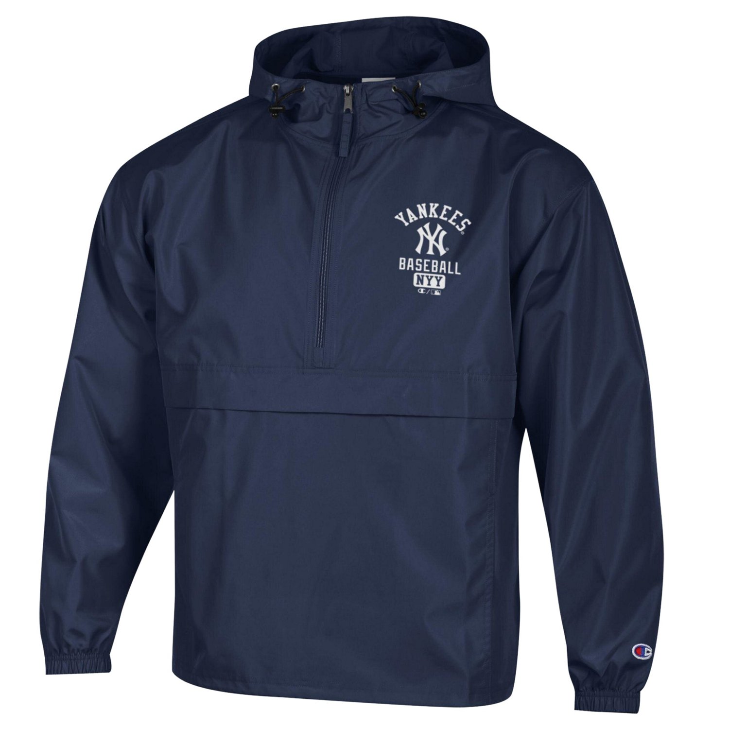 Champion New York Yankees Packable Windbreaker Half-Zip Jacket - view number 2