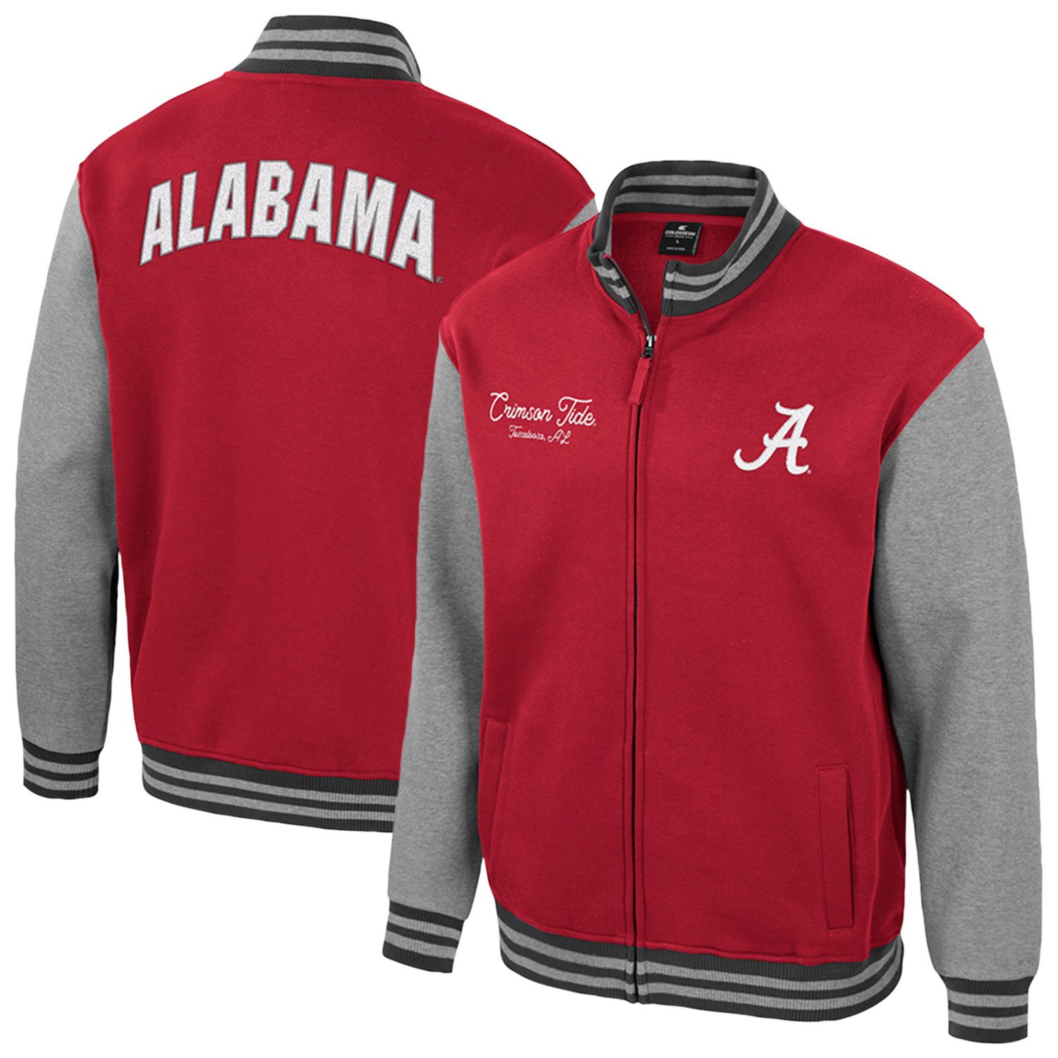 Colosseum Alabama Tide Ambi-Turner Full-Zip Varsity Jacket