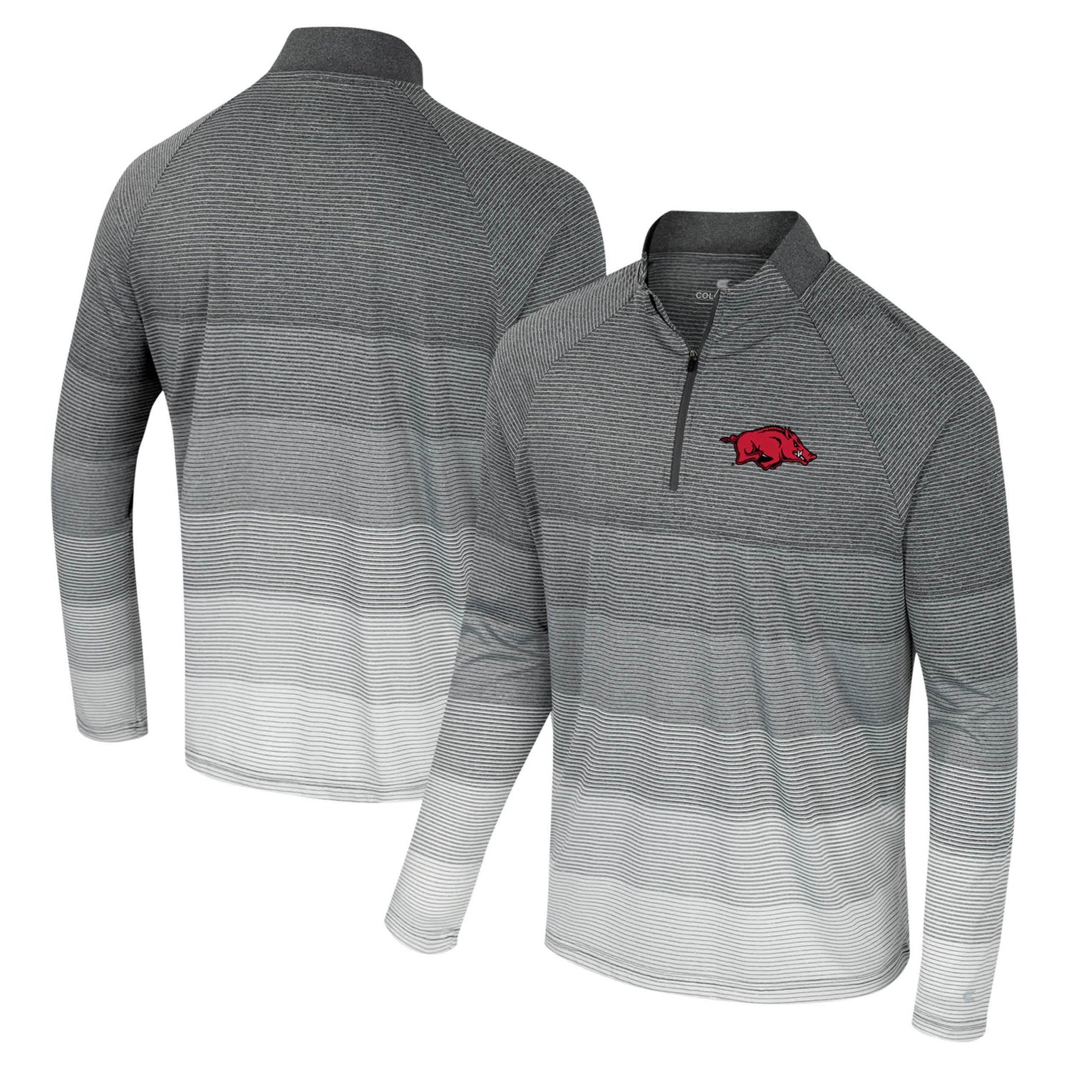 Colosseum Arkansas Razorbacks AI Striped Mesh Quarter-Zip Raglan Windshirt