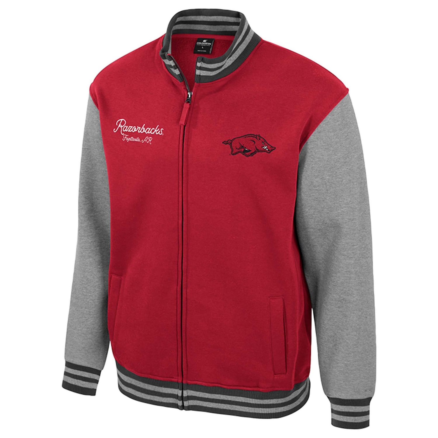 Colosseum Arkansas Razorbacks Ambi-Turner Full-Zip Varsity Jacket