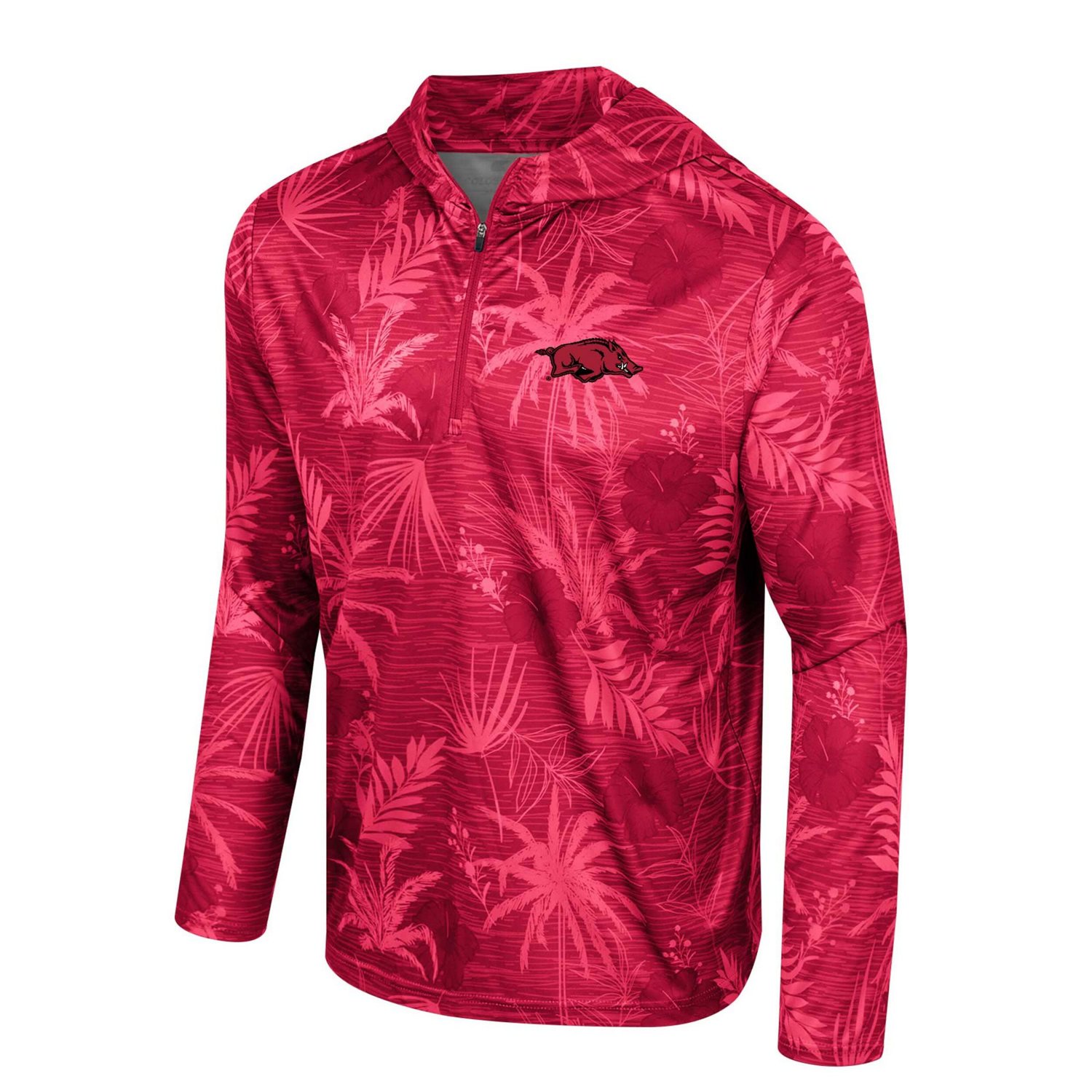 Colosseum Arkansas Razorbacks Palms Printed Lightweight Quarter-Zip Hooded Top                                                   - view number 2