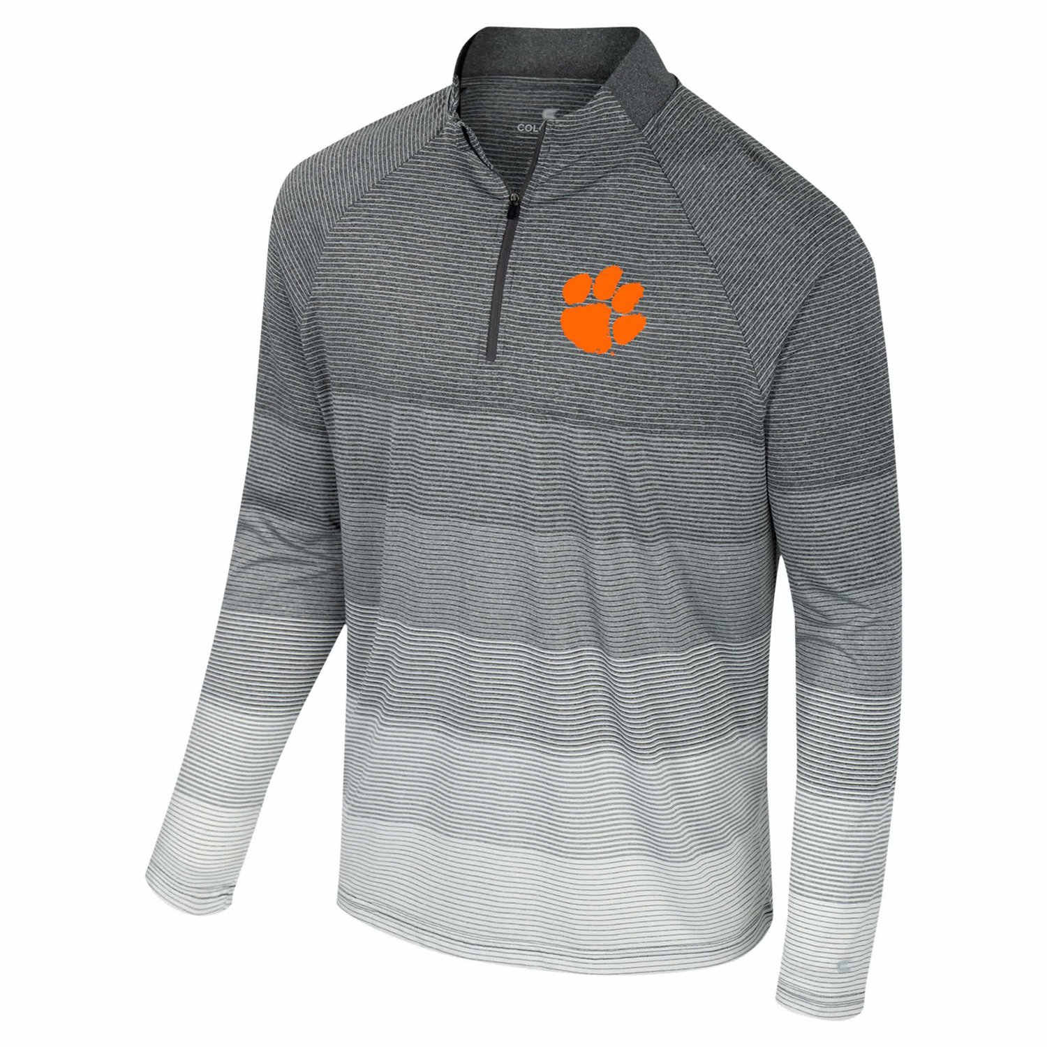 Colosseum Clemson Tigers AI Striped Mesh Quarter-Zip Raglan Windshirt
