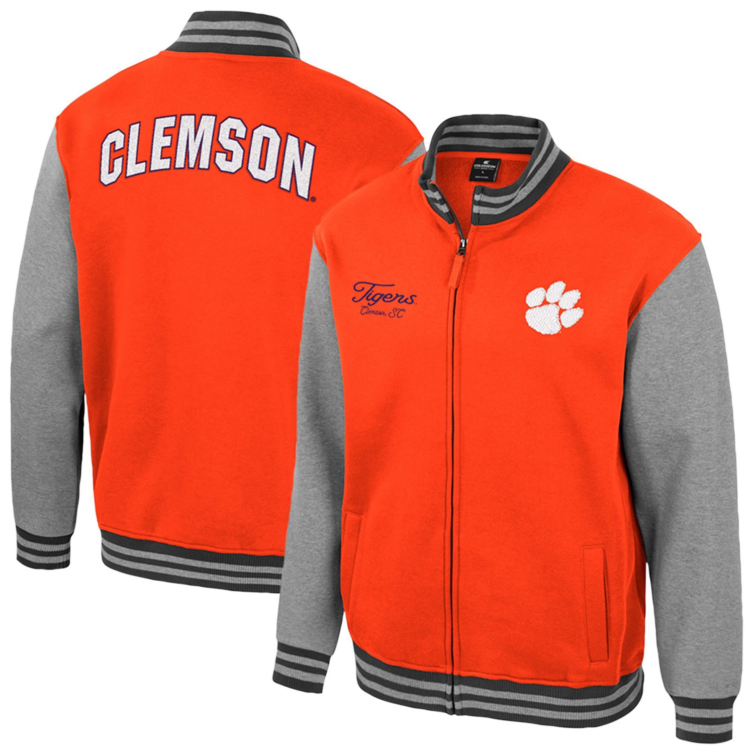 Colosseum Clemson Tigers Ambi-Turner Full-Zip Varsity Jacket