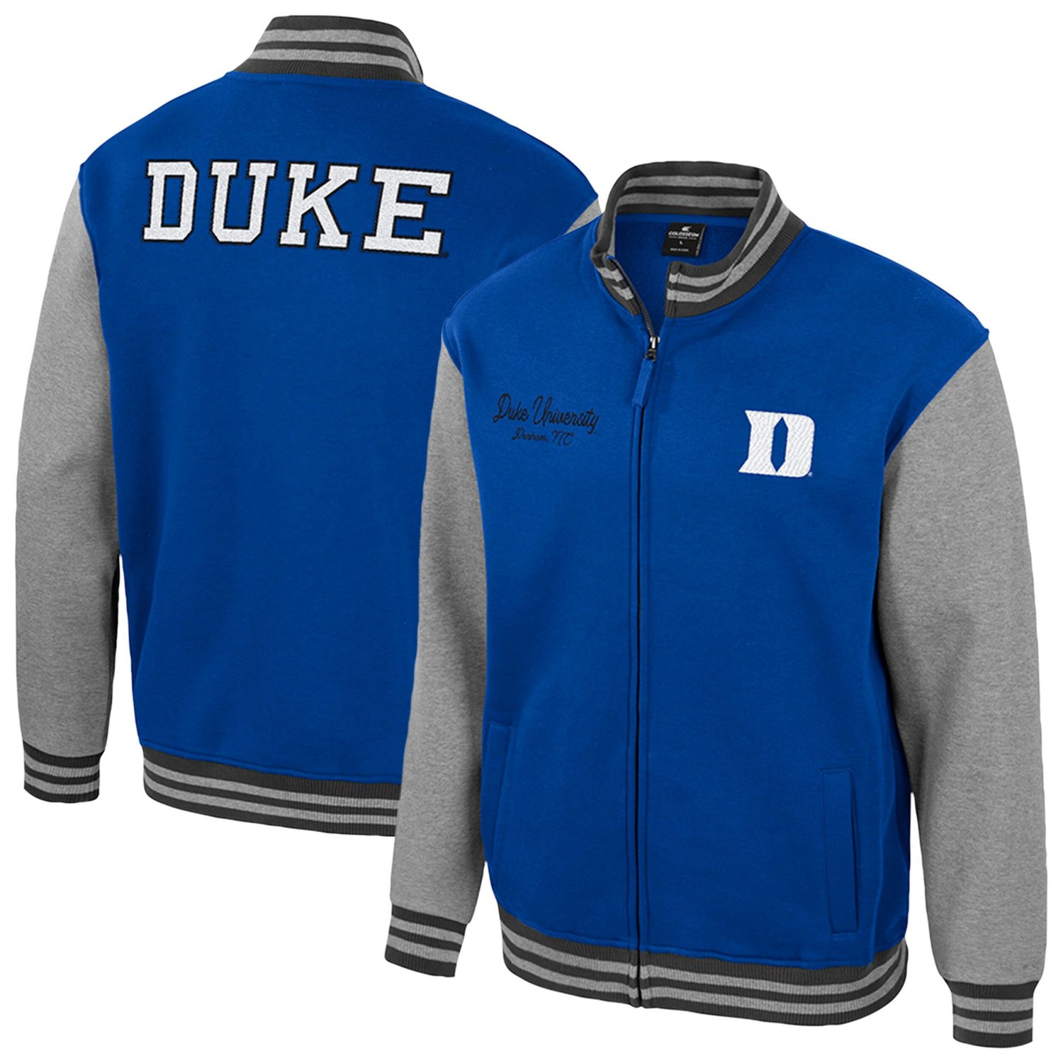 Colosseum Duke Blue Devils Ambi-Turner Full-Zip Varsity Jacket