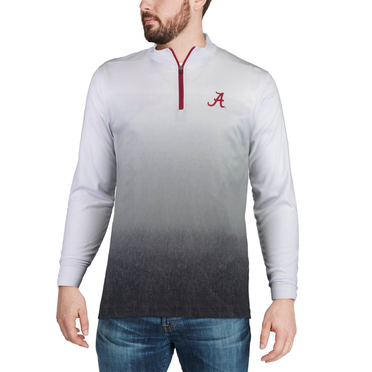 Colosseum Gray Alabama Crimson Tide Magic Team Logo Quarter-Zip Jacket                                                           - view number 4