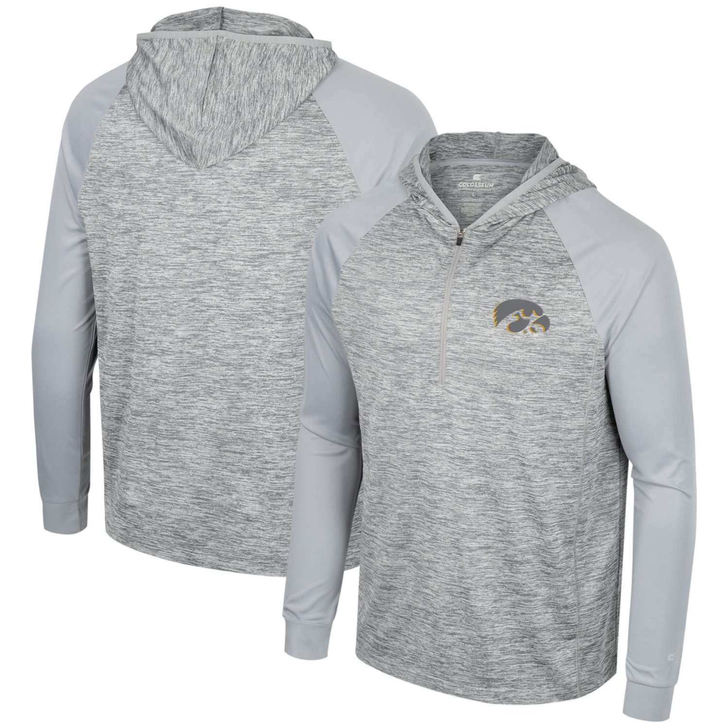 Colosseum Iowa Hawkeyes Cybernetic Raglan Quarter-Zip Hooded Top