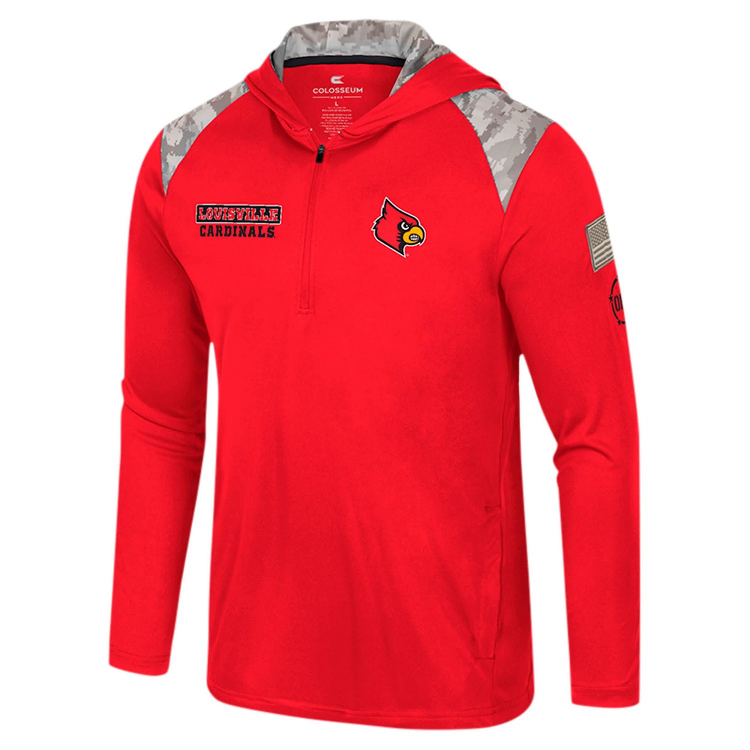Colosseum Louisville Cardinals OHT Military Appreciation Quarter-Zip Hoodie Jacket                                               - view number 2