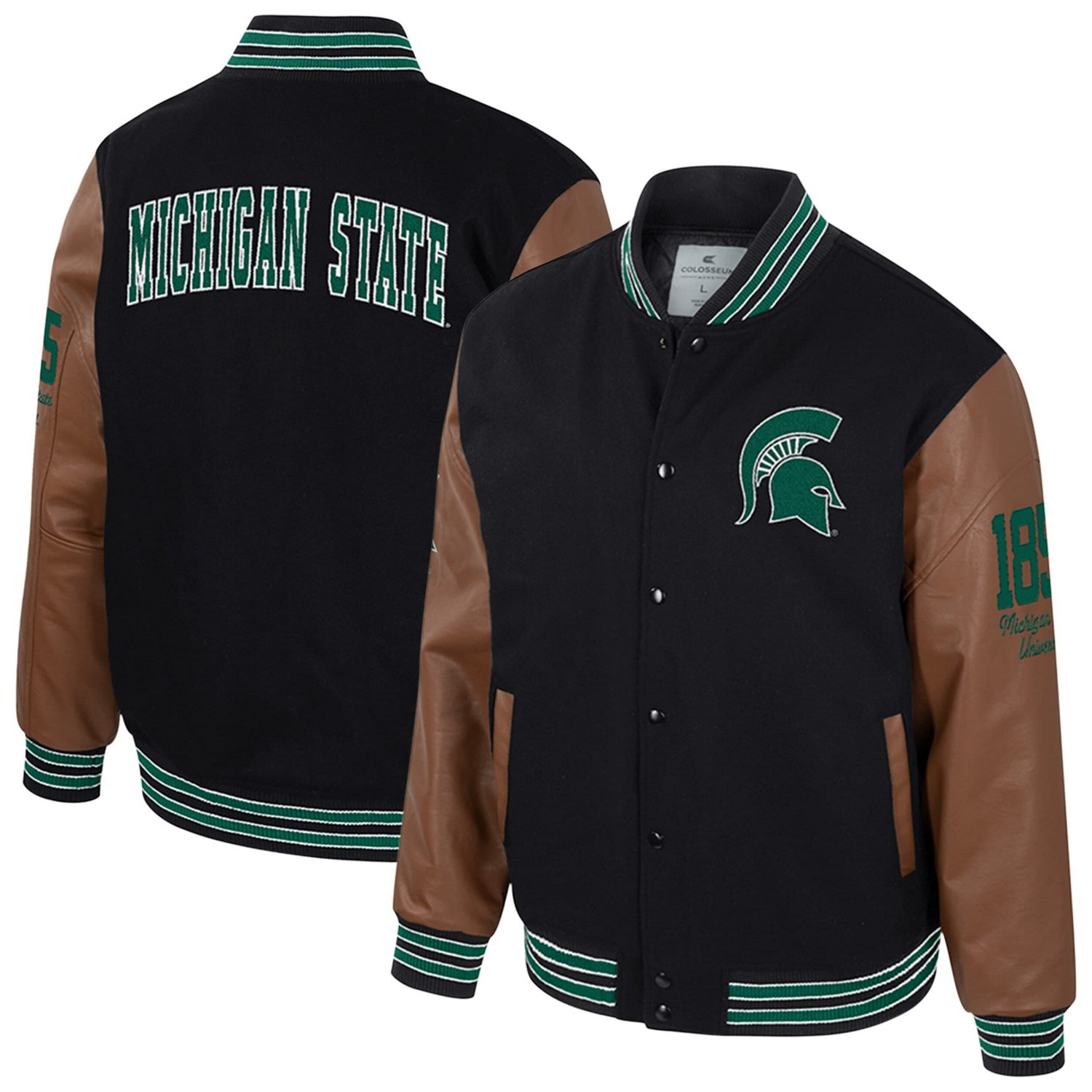 Colosseum Michigan State Spartans Letterman Full-Snap Varsity Jacket