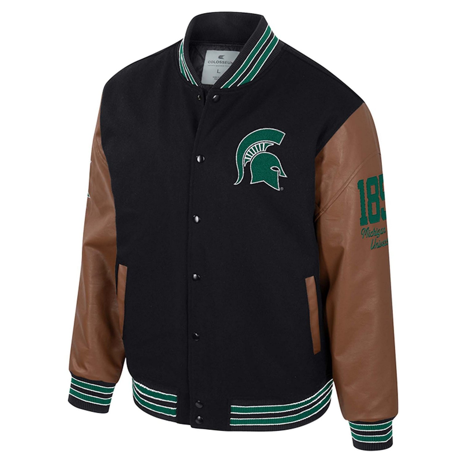Colosseum Michigan State Spartans Letterman Full-Snap Varsity Jacket