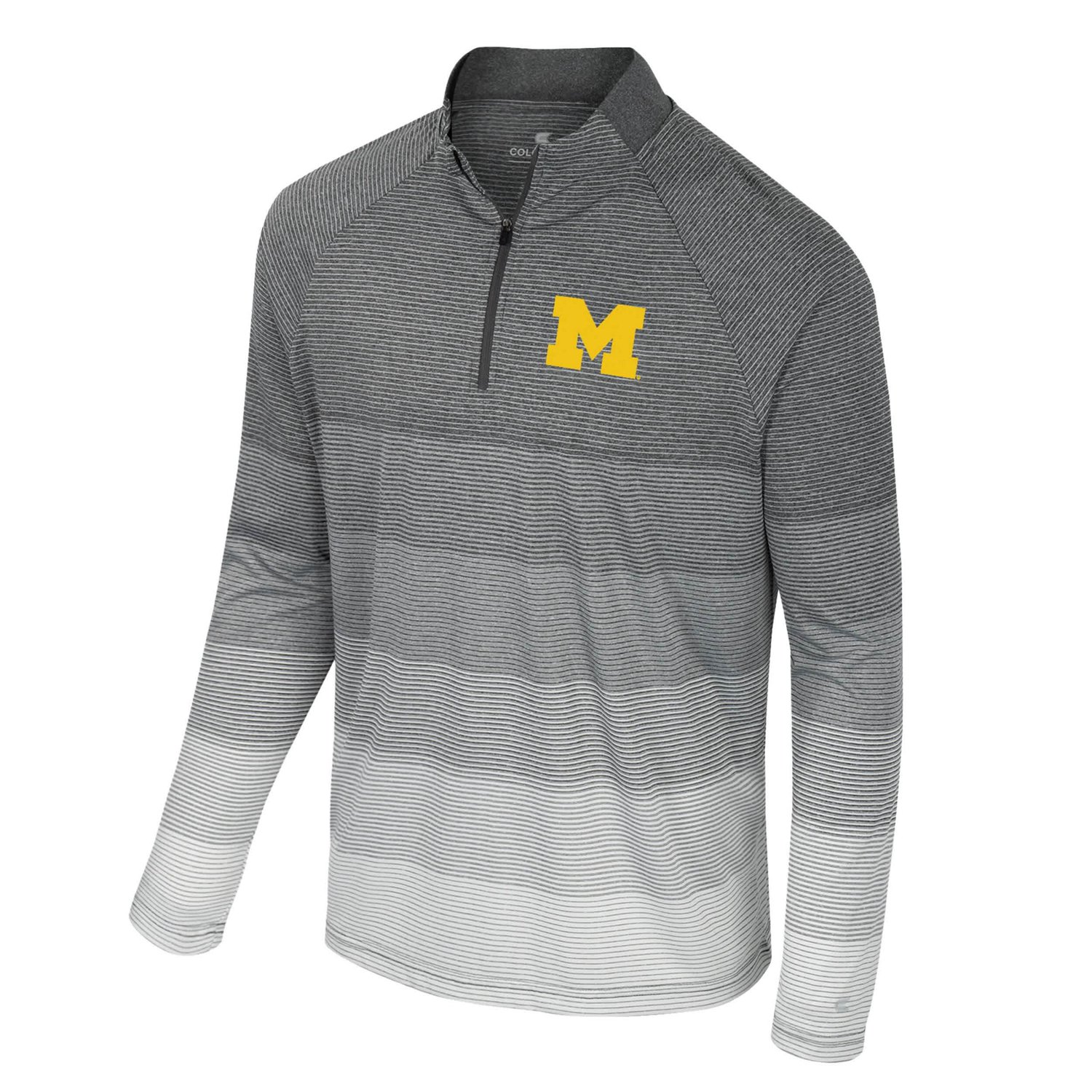 Colosseum Michigan Wolverines AI Striped Mesh Quarter-Zip Raglan Windshirt