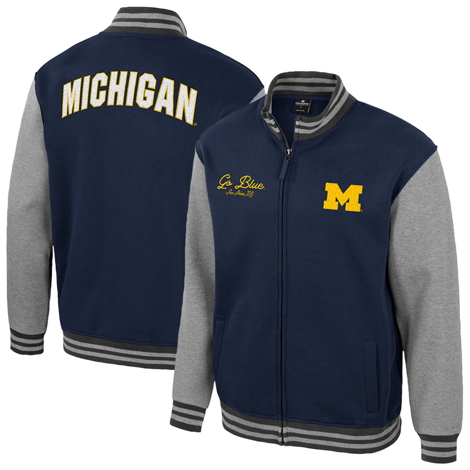 Colosseum Michigan Wolverines Ambi-Turner Full-Zip Varsity Jacket