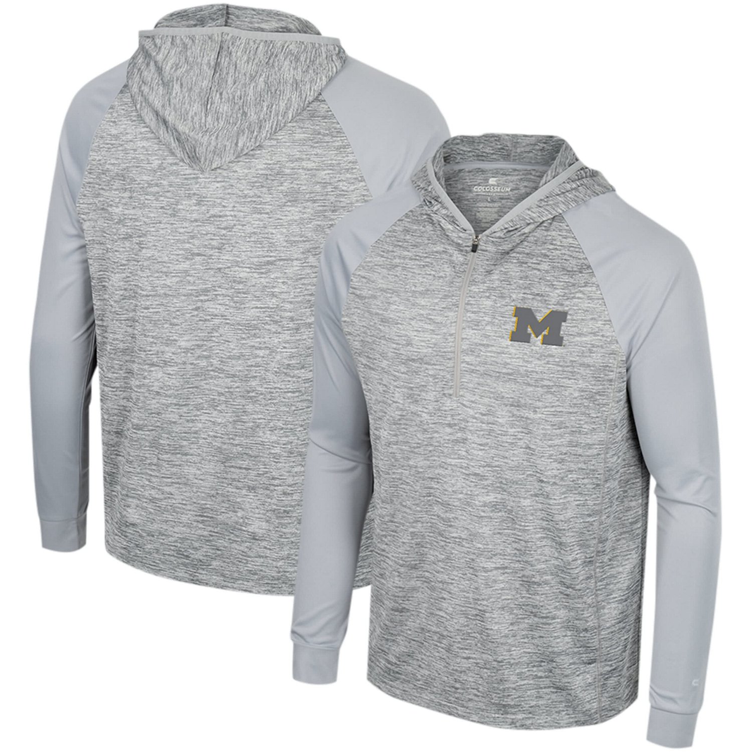 Colosseum Michigan Wolverines Cybernetic Raglan Quarter-Zip Hooded Top                                                           - view number 1