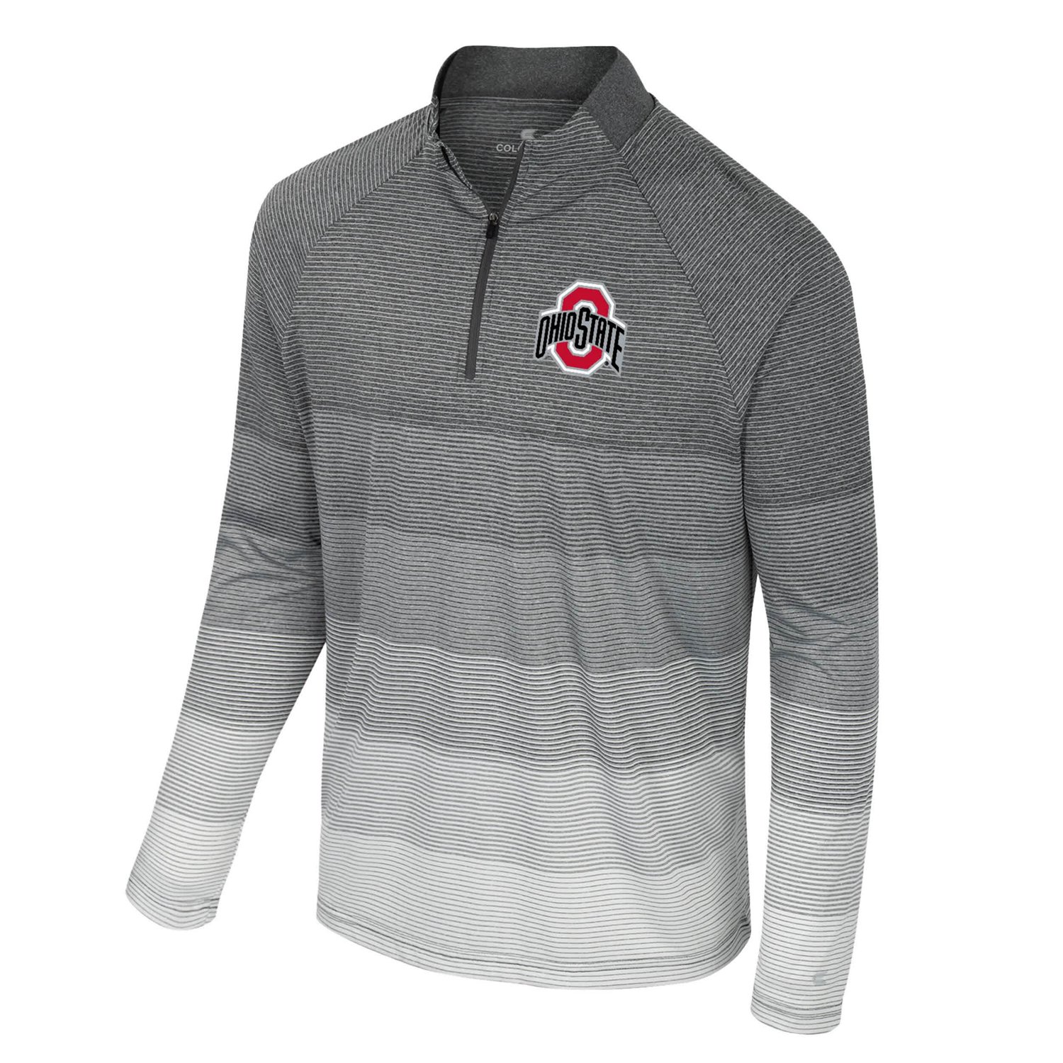 Colosseum Ohio State Buckeyes AI Striped Mesh Quarter-Zip Raglan Windshirt
