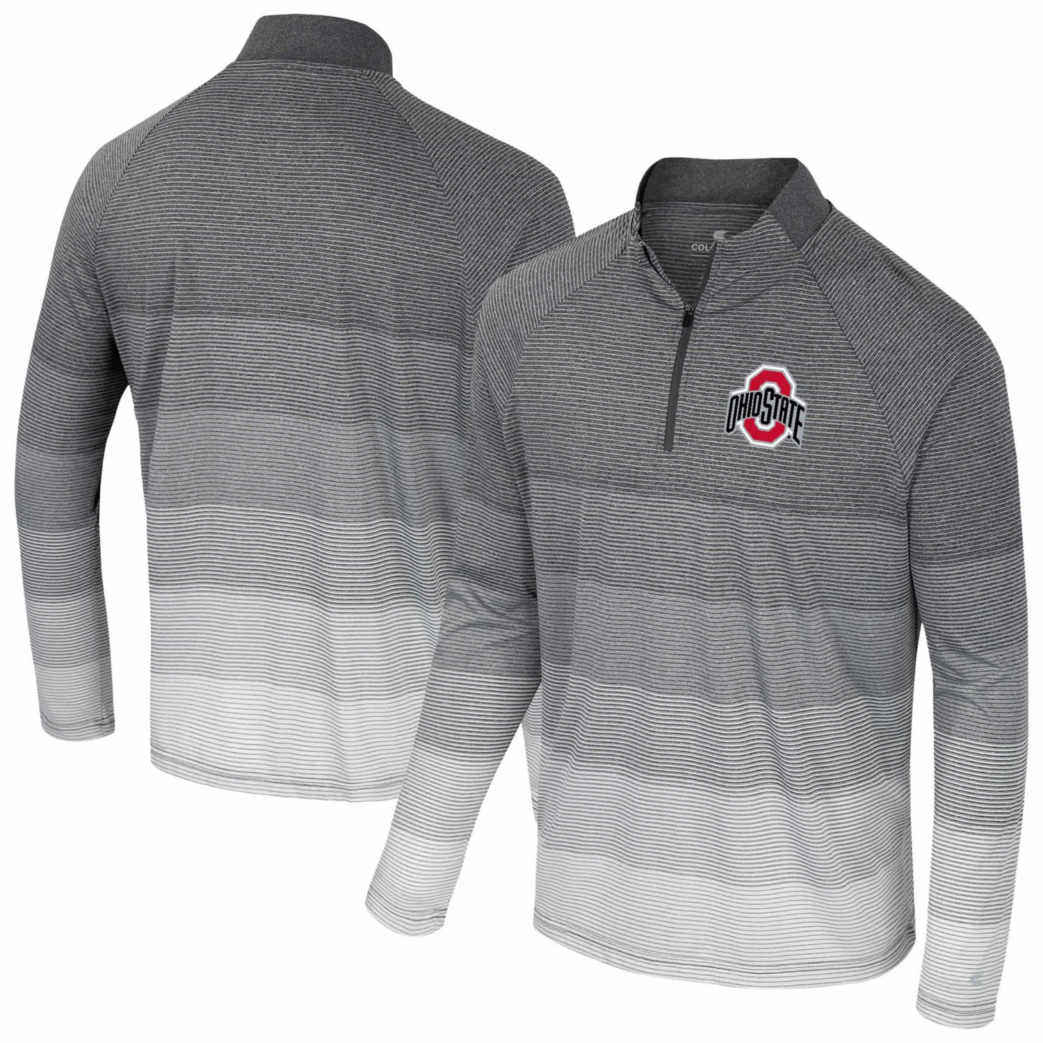 Colosseum Ohio State Buckeyes AI Striped Mesh Quarter-Zip Raglan Windshirt