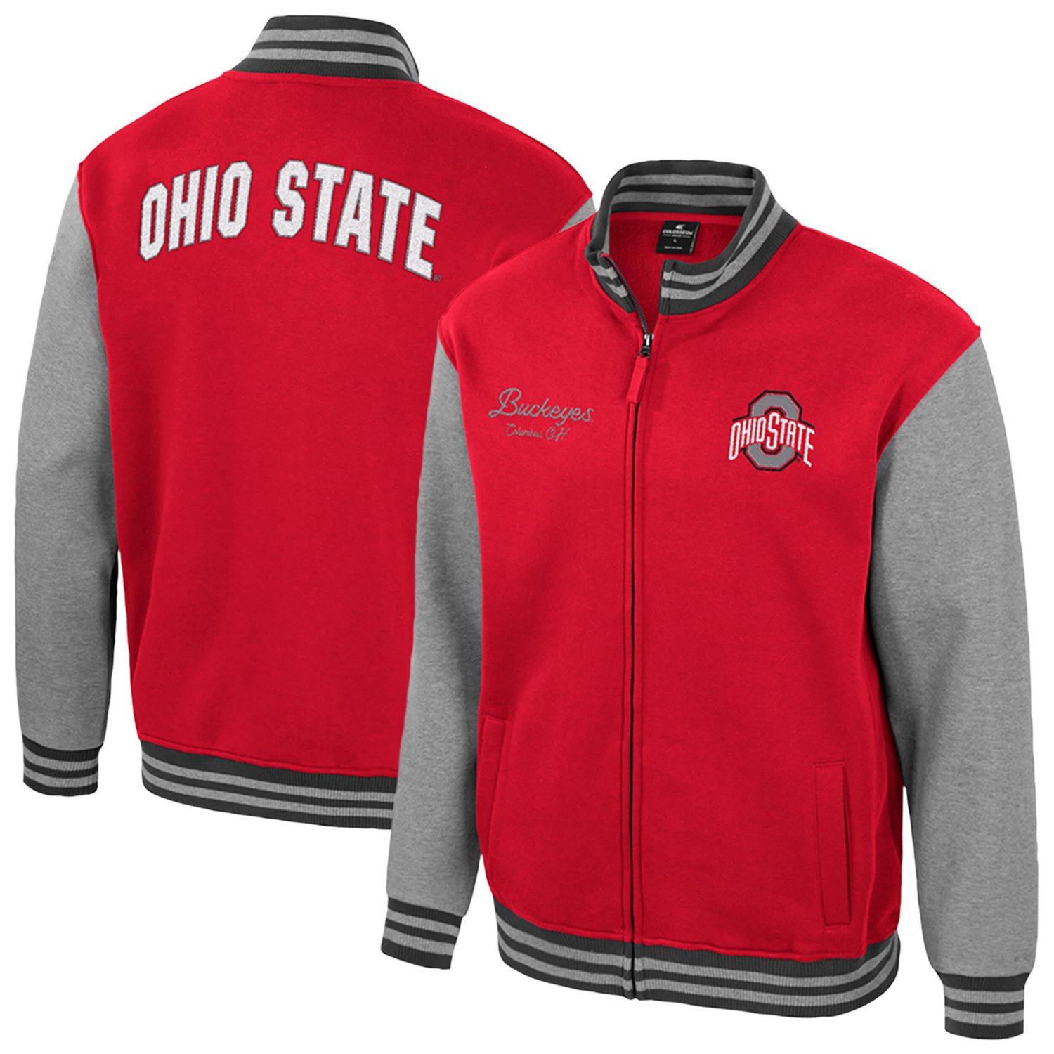 Colosseum Ohio State Buckeyes Ambi-Turner Full-Zip Varsity Jacket