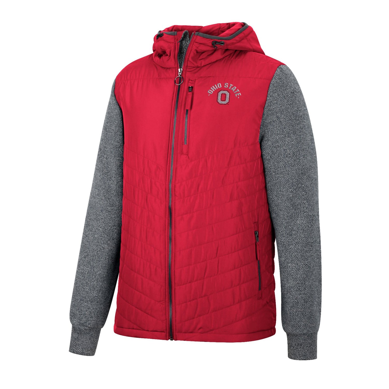 Colosseum Ohio State Buckeyes Course Herringbone Full-Zip Hoodie