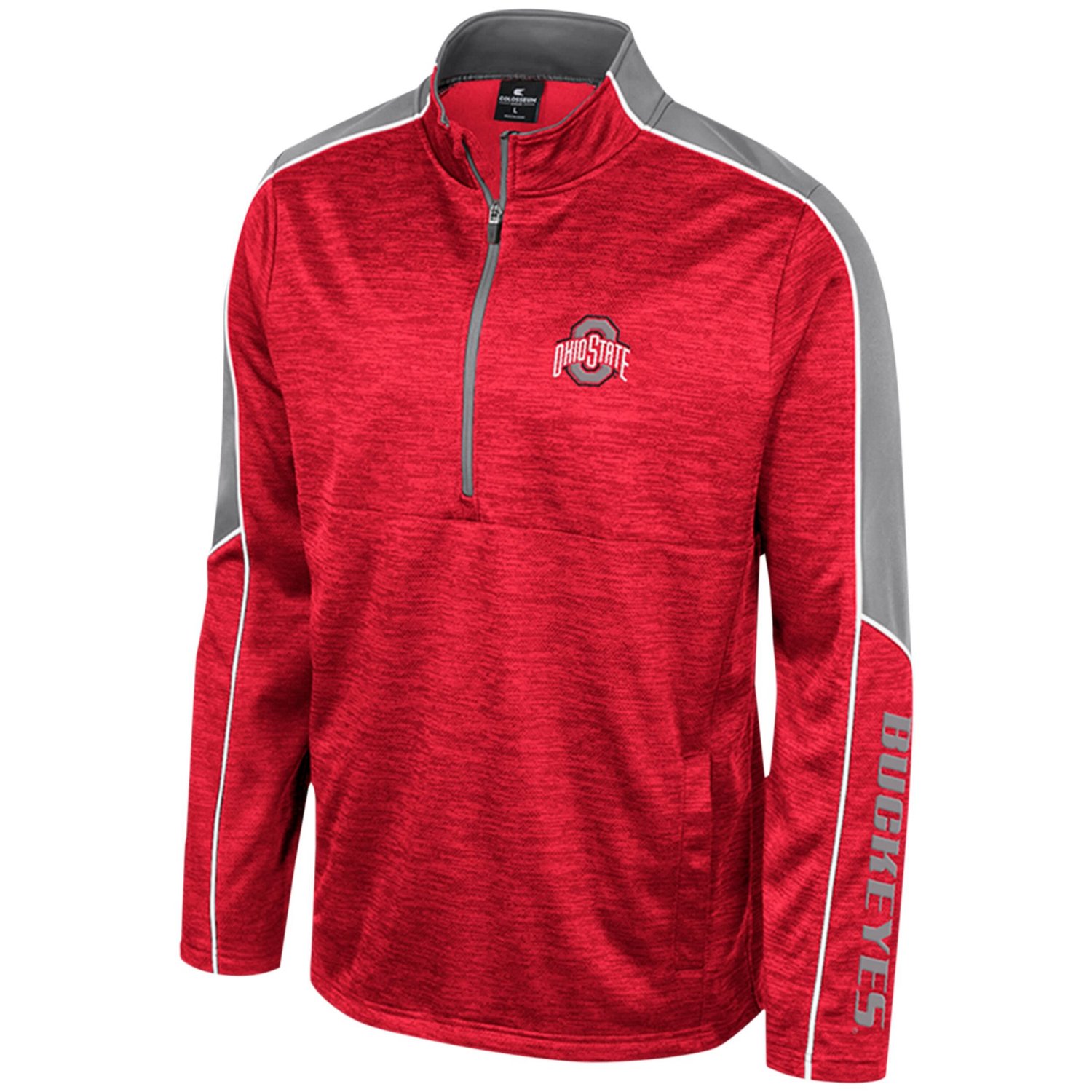 Colosseum Ohio State Buckeyes Marled Half-Zip Jacket - view number 2
