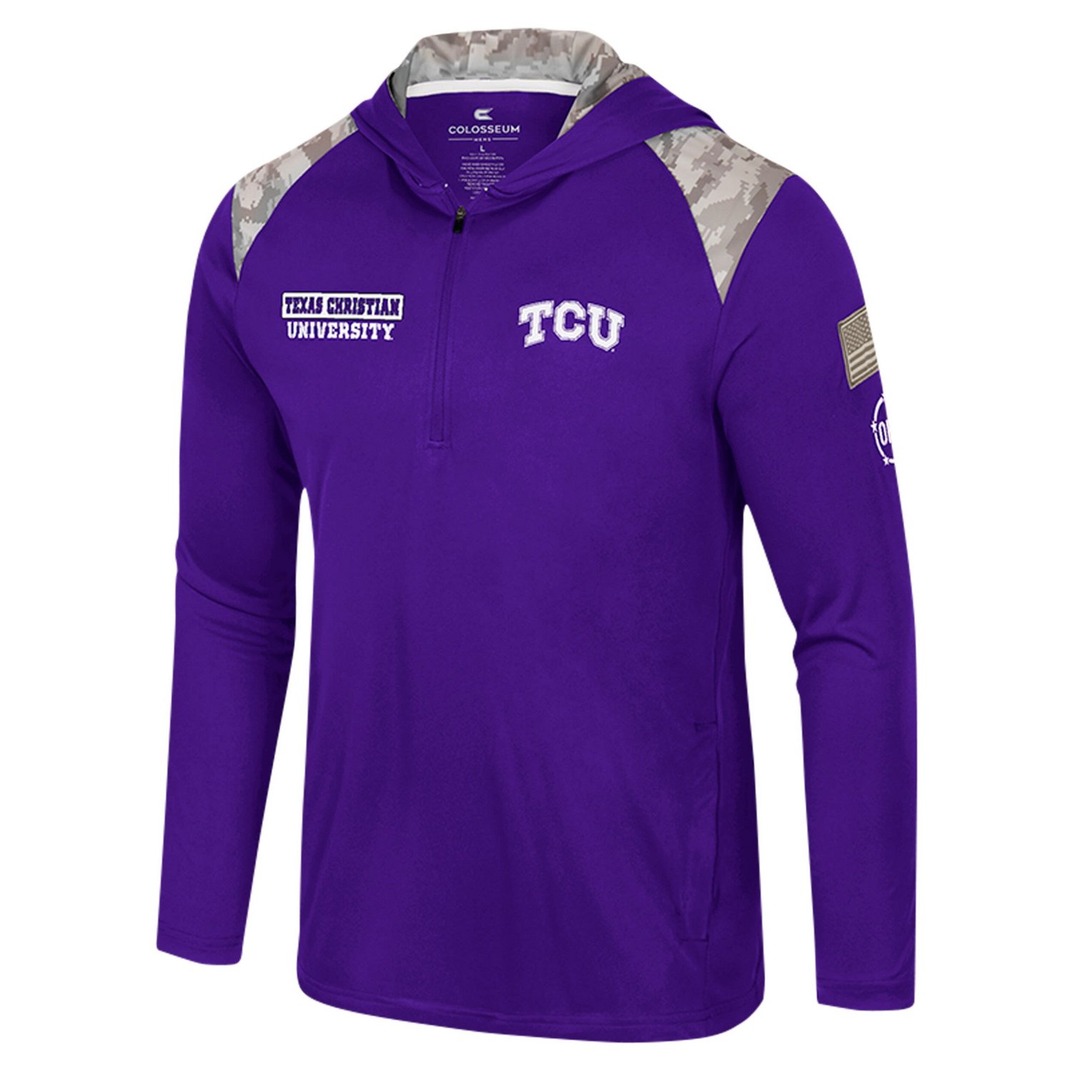 Colosseum TCU Horned Frogs OHT Military Appreciation Quarter-Zip Hoodie Jacket                                                   - view number 2