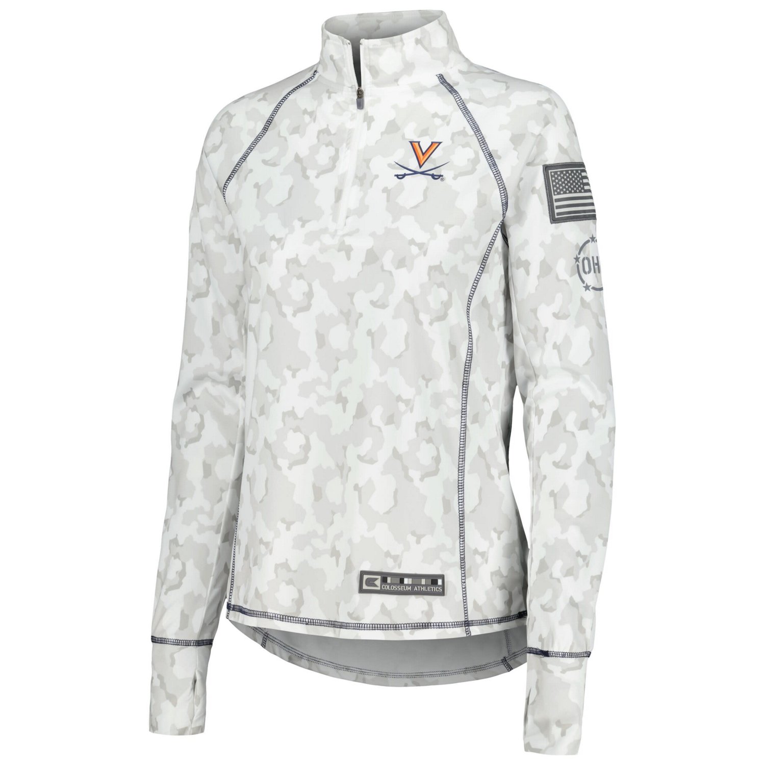 Colosseum Virginia Cavaliers OHT Military Appreciation Officer Arctic Lightweight Quarter-Zip Top                                - view number 2