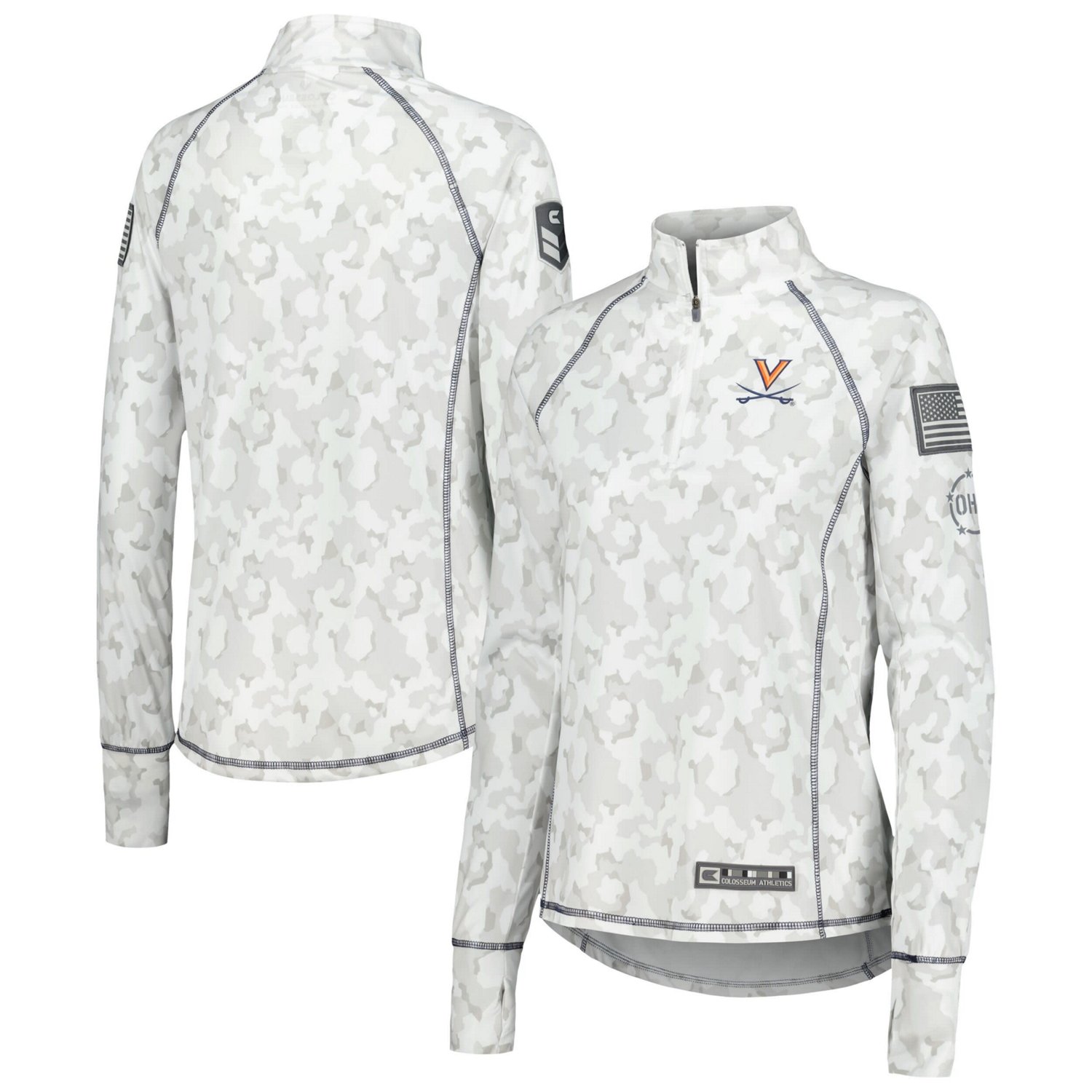 Colosseum Virginia Cavaliers OHT Military Appreciation Officer Arctic Lightweight Quarter-Zip Top                                - view number 1