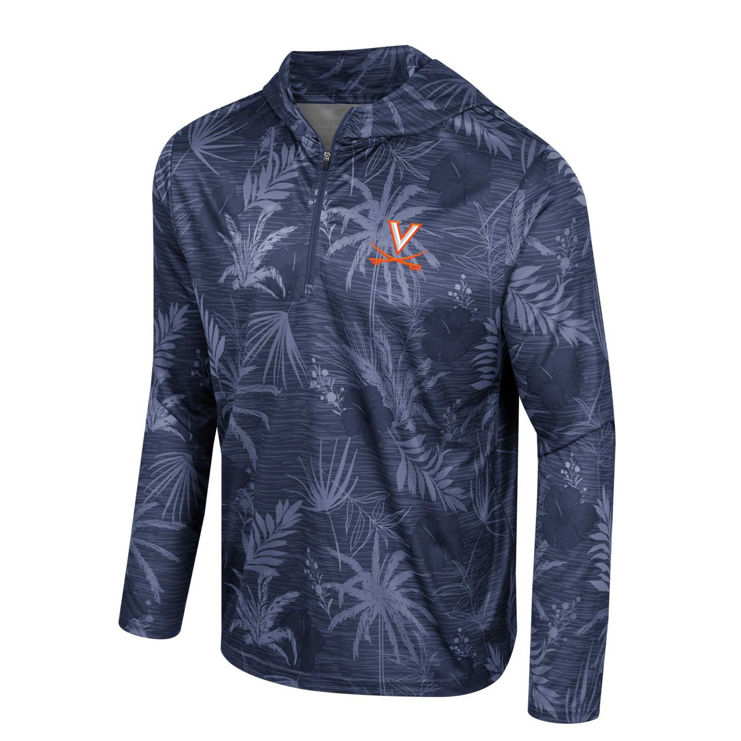Colosseum Virginia Cavaliers Palms Printed Lightweight Quarter-Zip Hooded Top                                                    - view number 2