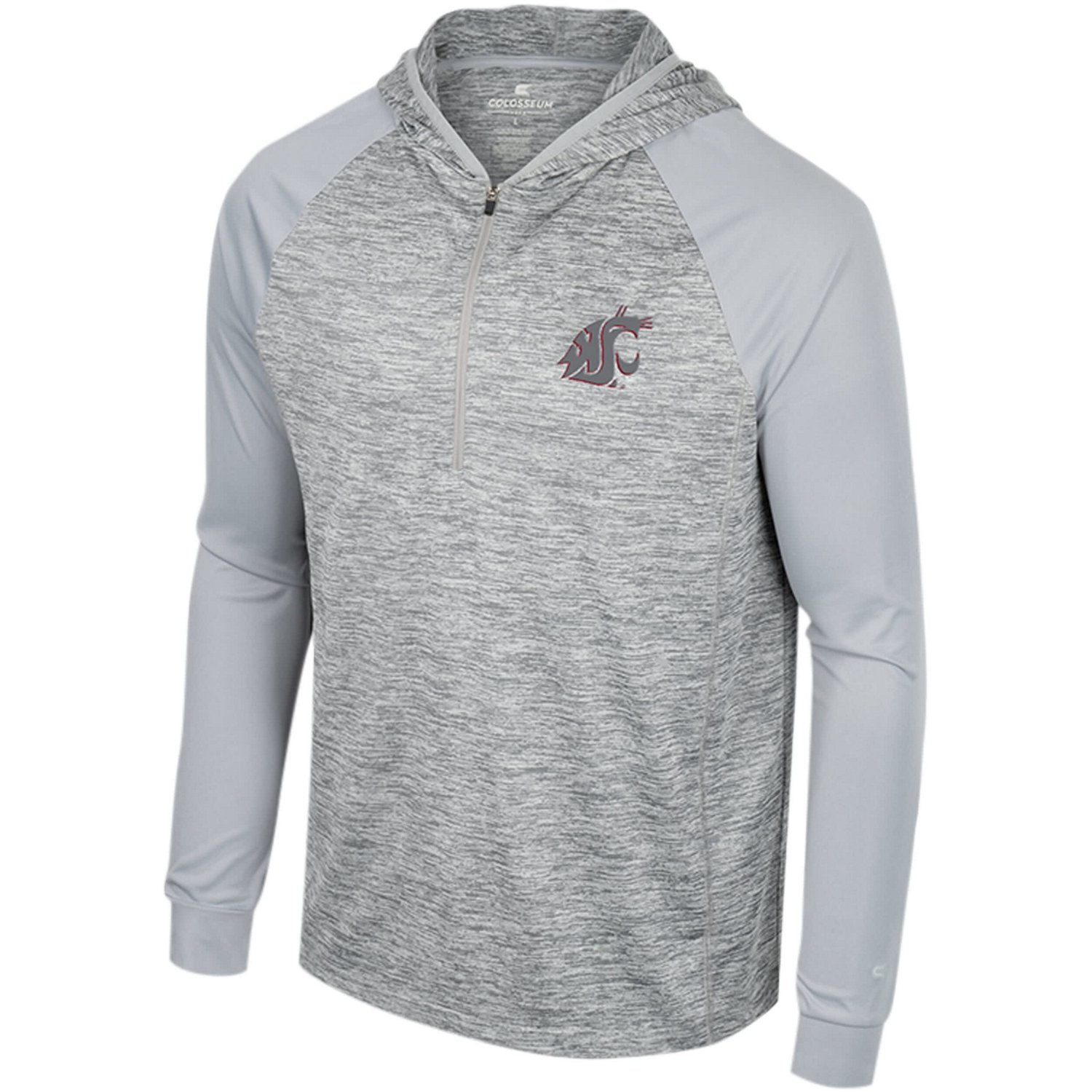 Colosseum Washington State Cougars Cybernetic Raglan Quarter-Zip Hooded Top                                                      - view number 2