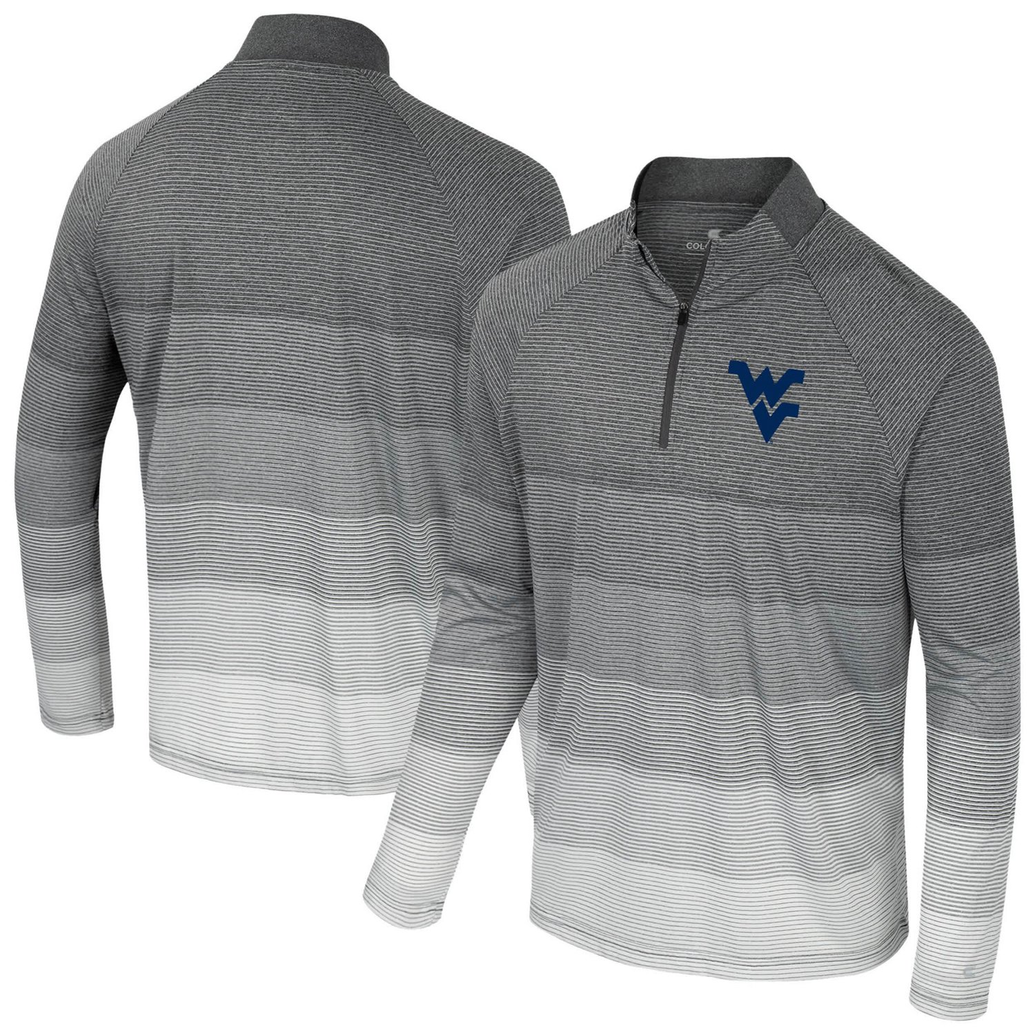 Colosseum West Virginia Mountaineers AI Striped Mesh Quarter-Zip Raglan Windshirt