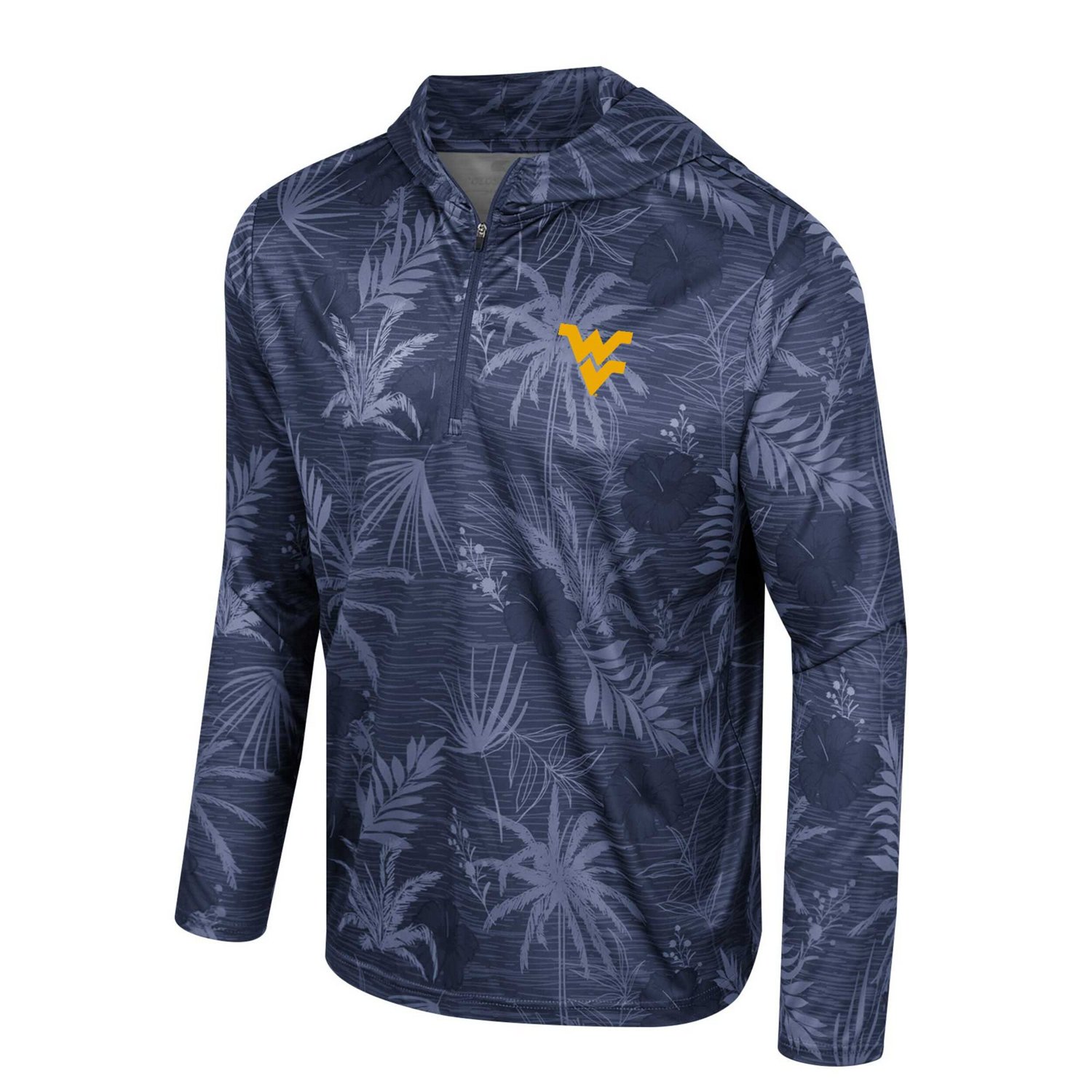 Colosseum West Virginia Mountaineers Palms Printed Lightweight Quarter-Zip Hooded Top - view number 2