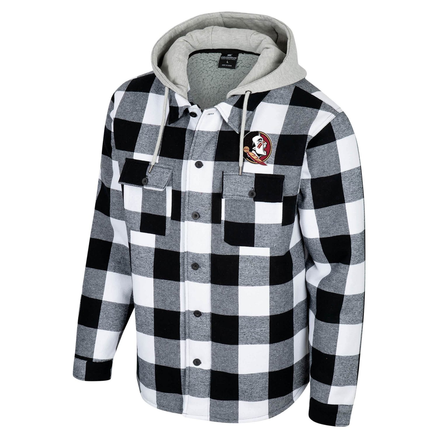 Colosseum White Florida State Seminoles Buffalo Plaid Full-Zip Jacket - view number 2