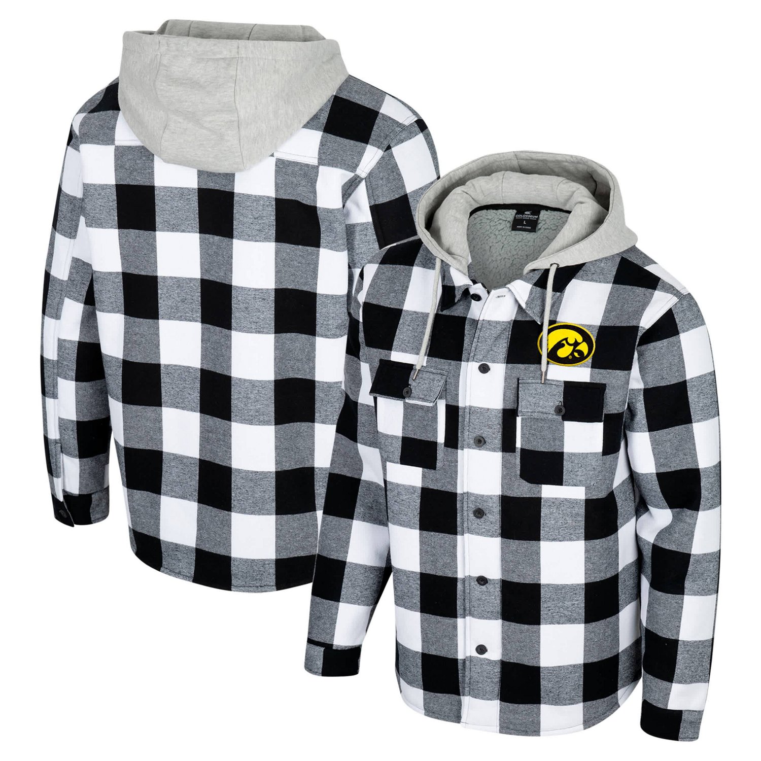 Colosseum White Iowa Hawkeyes Buffalo Plaid Full-Zip Jacket