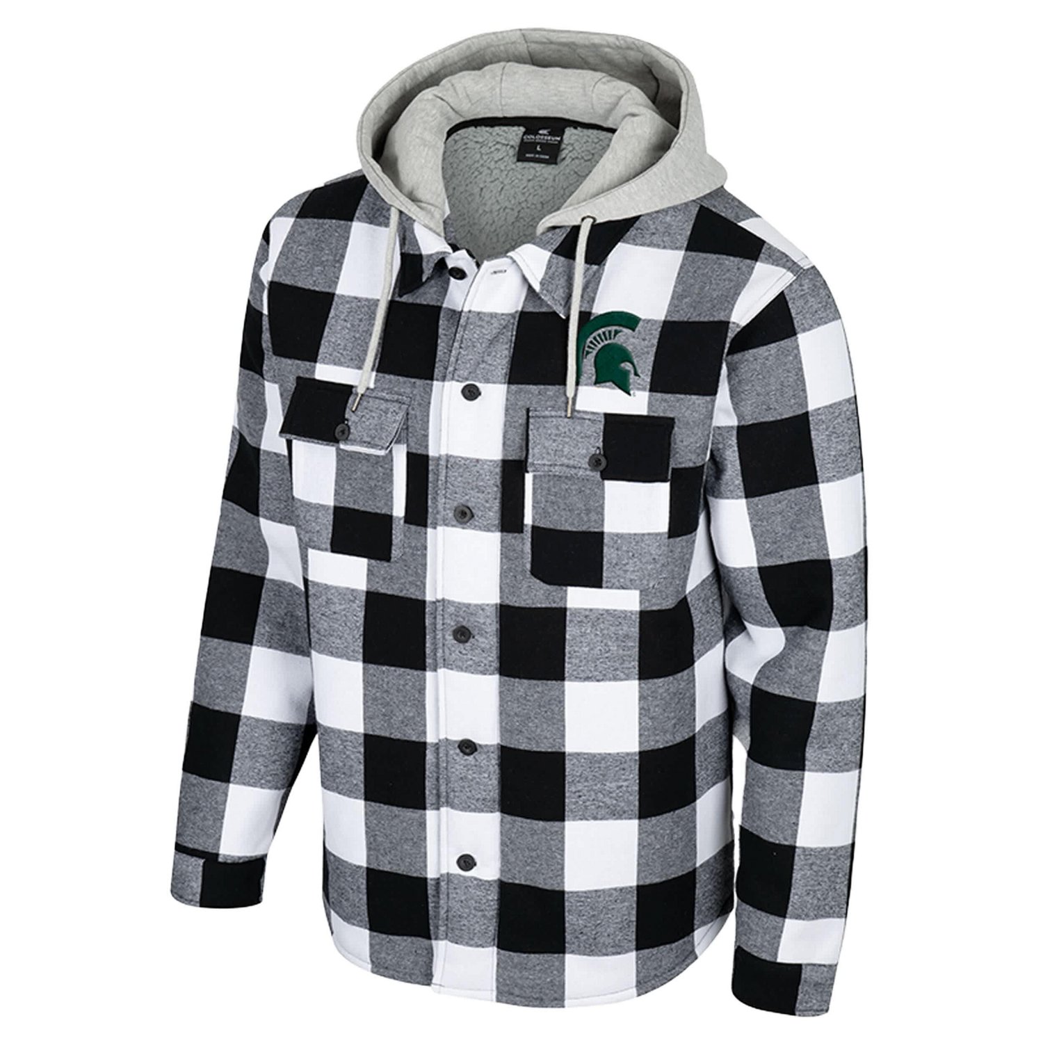 Colosseum White Michigan State Spartans Buffalo Plaid Full-Zip Jacket